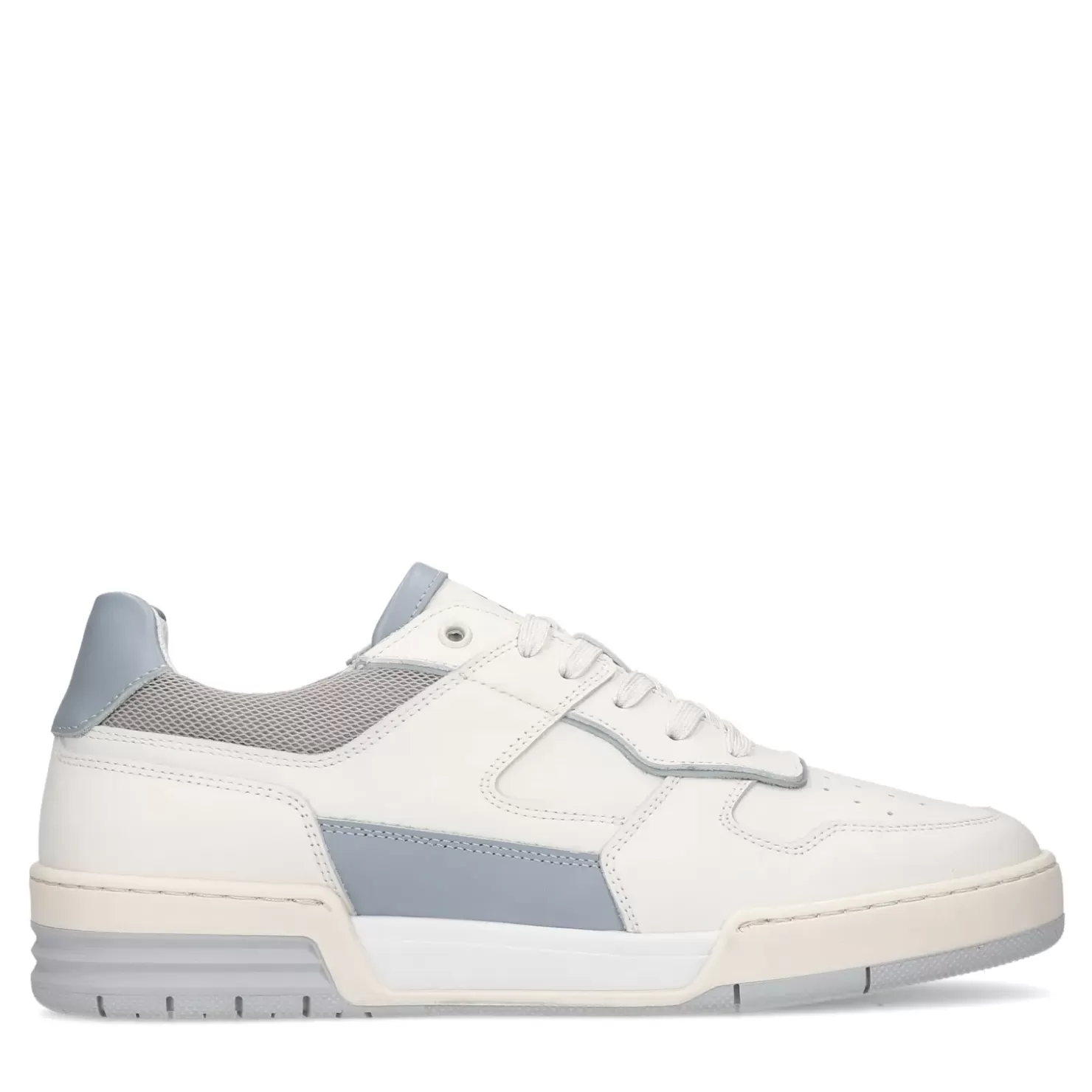 Clearance Leather Sneakers With Details - White Men Sneakers