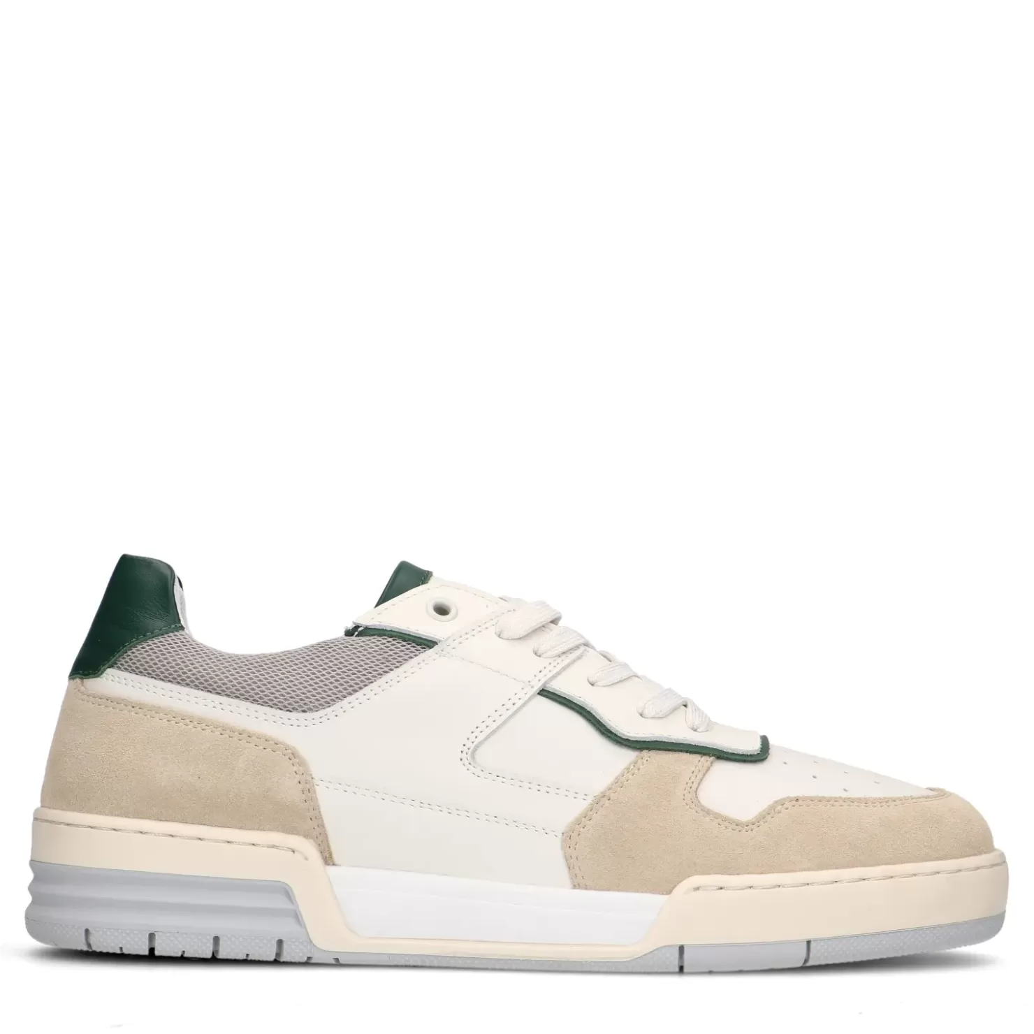 Shop Leather Sneakers With Details - White Men Sneakers