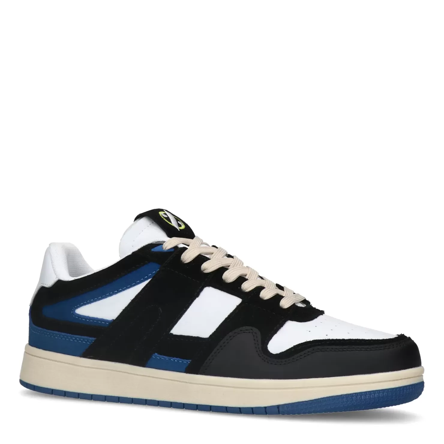 Cheap Leather Sneakers With Suede Details - Blue Men Sneakers