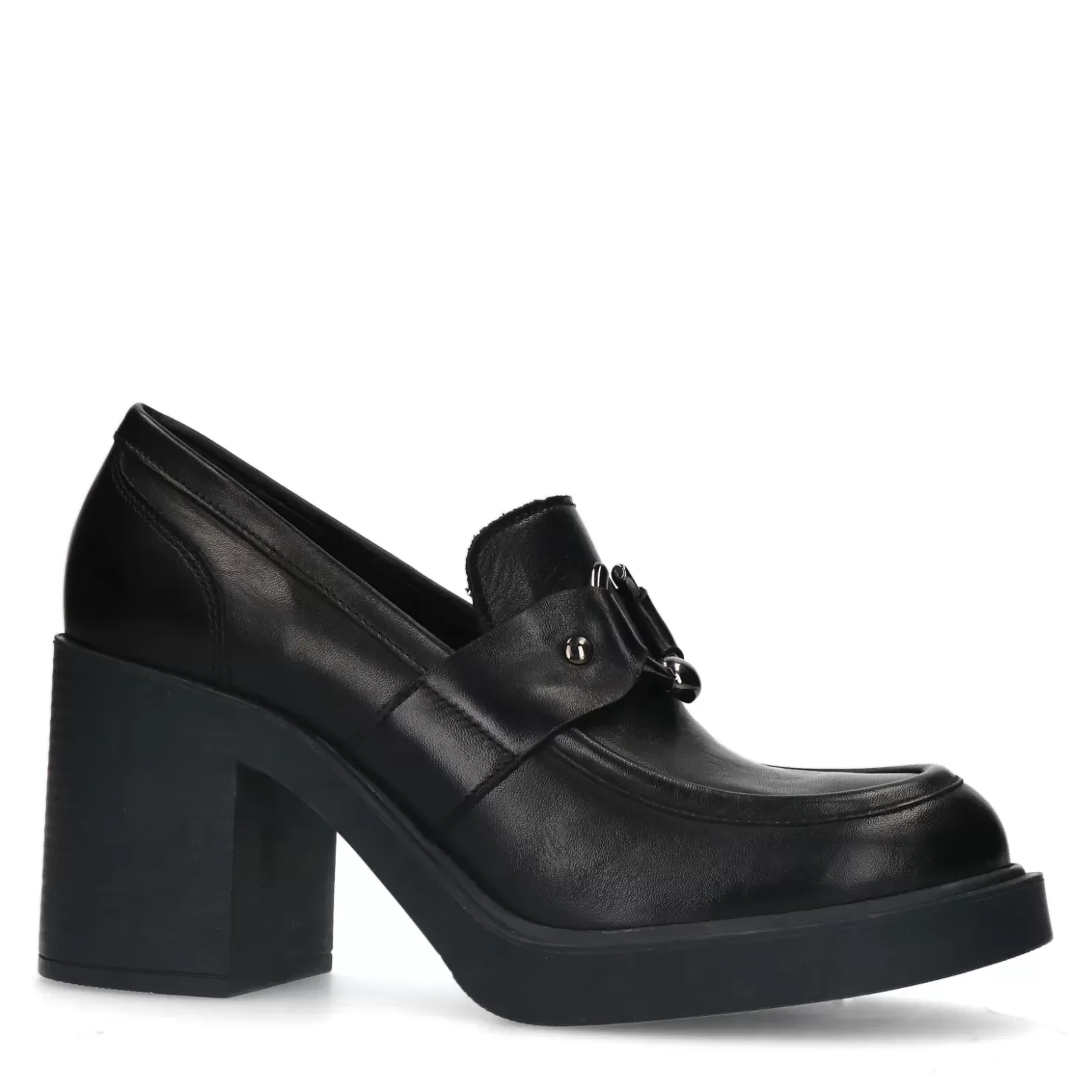 Flash Sale Loafers With Platform Sole And Buckle - Black Women Moccasins