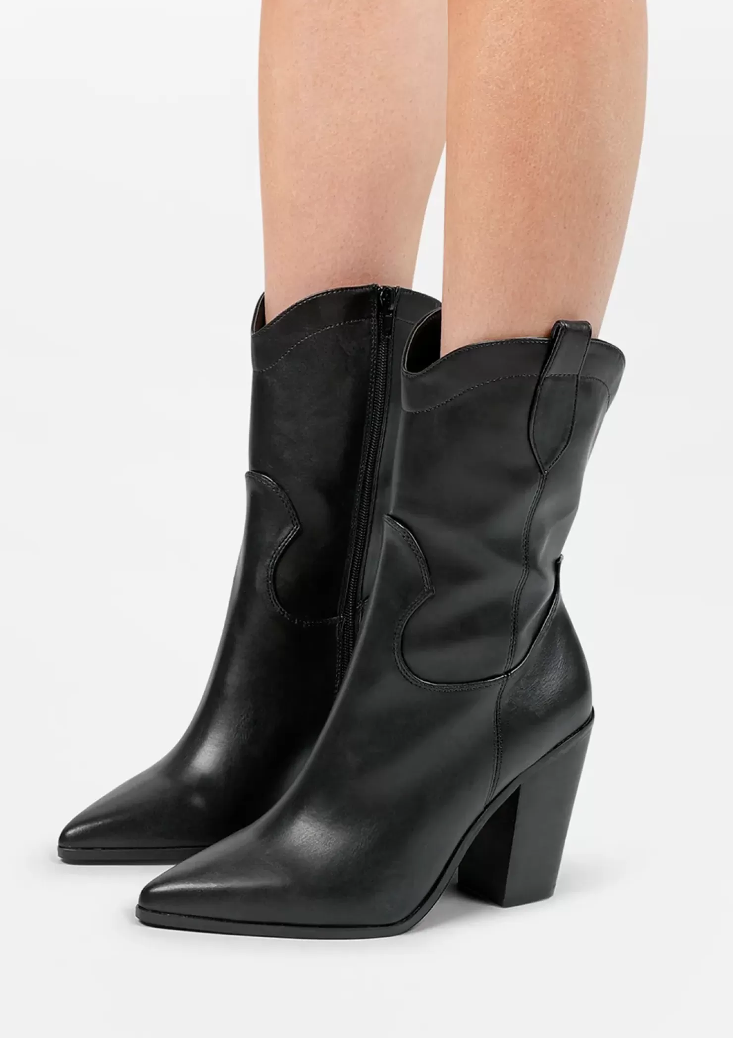 New Low Cowboy Boots - Black Women Ankle Boots