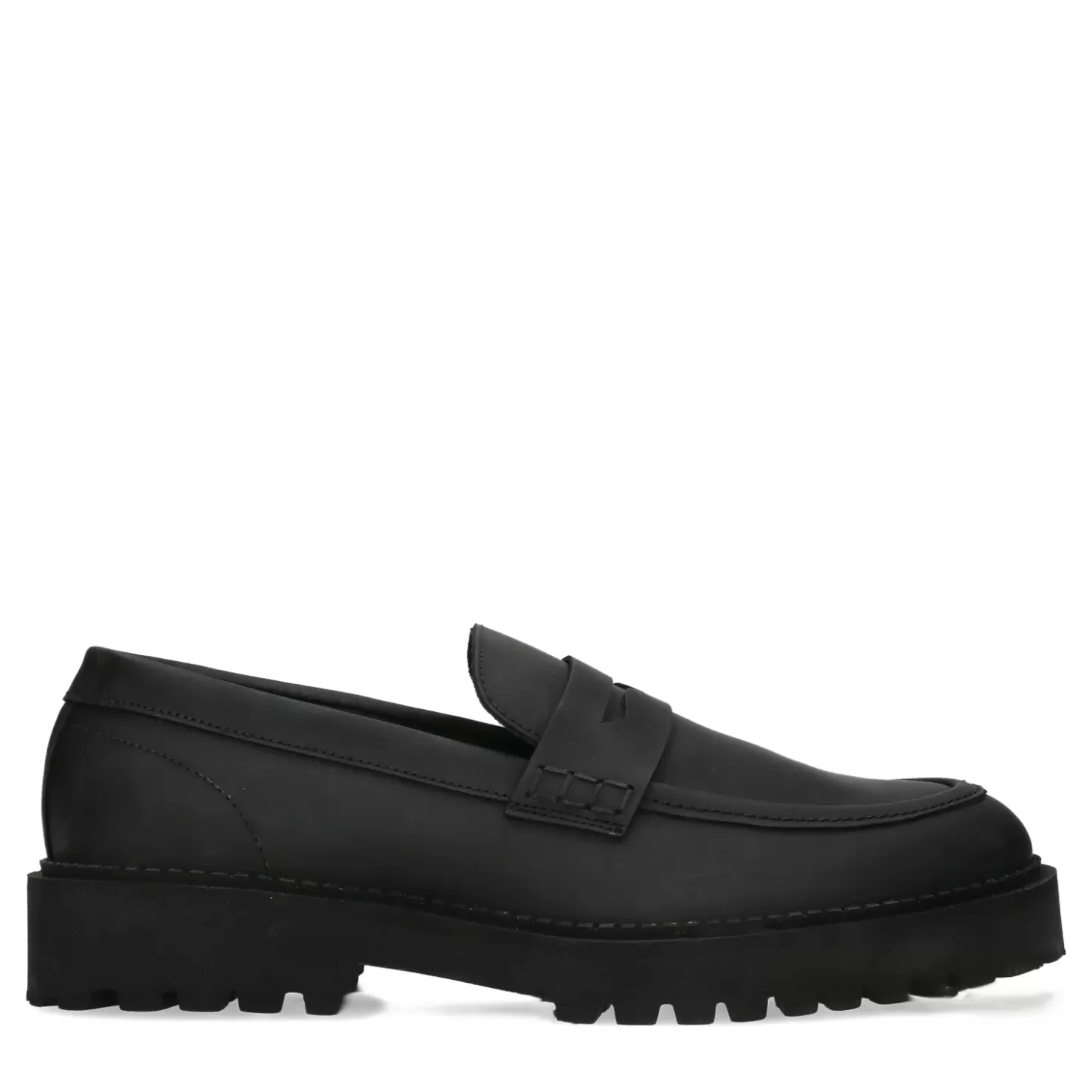 Clearance Matte Penny Loafers - Black Men Moccasins