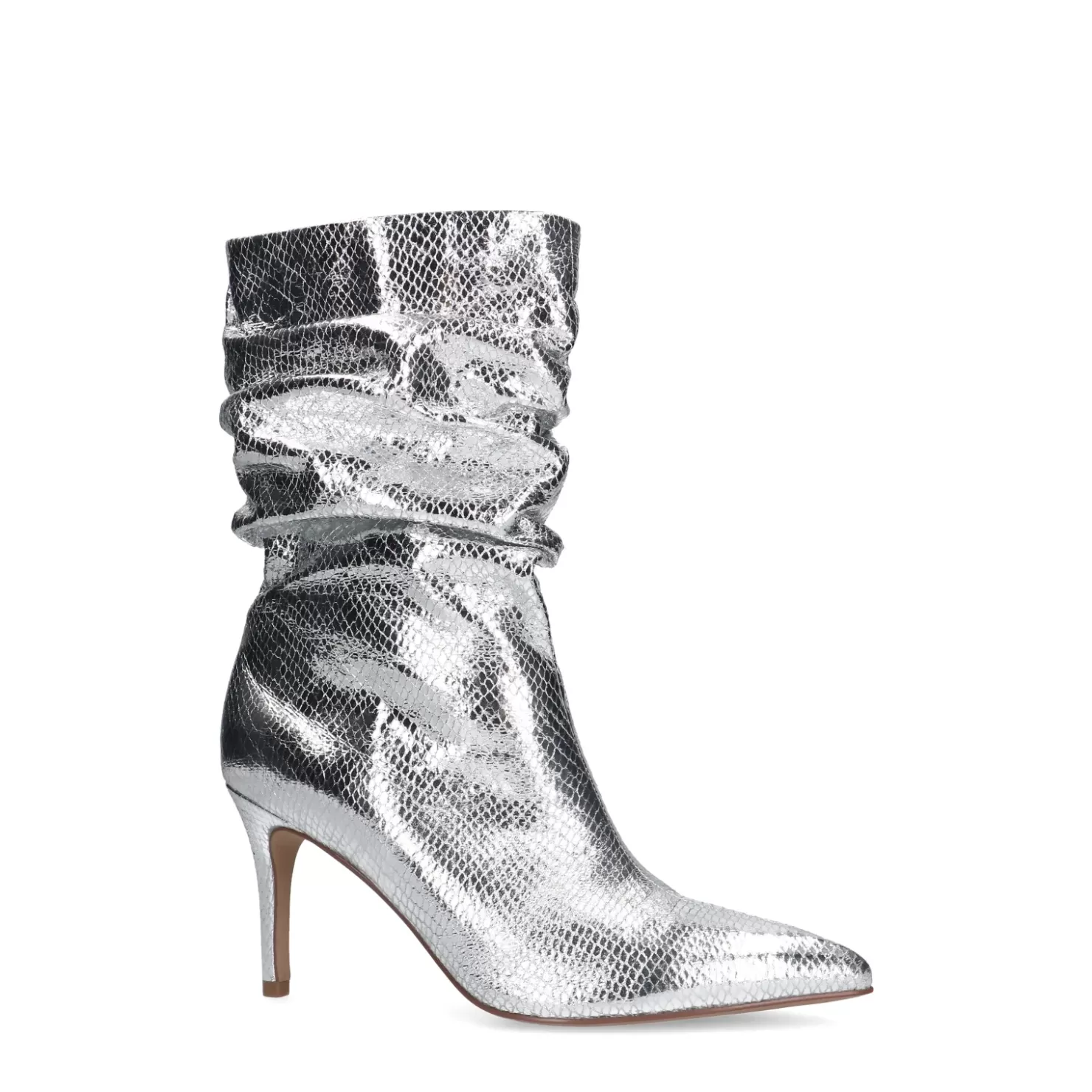 Best Metallic Ankle Boots With Stiletto Heel - Silver Women Ankle Boots