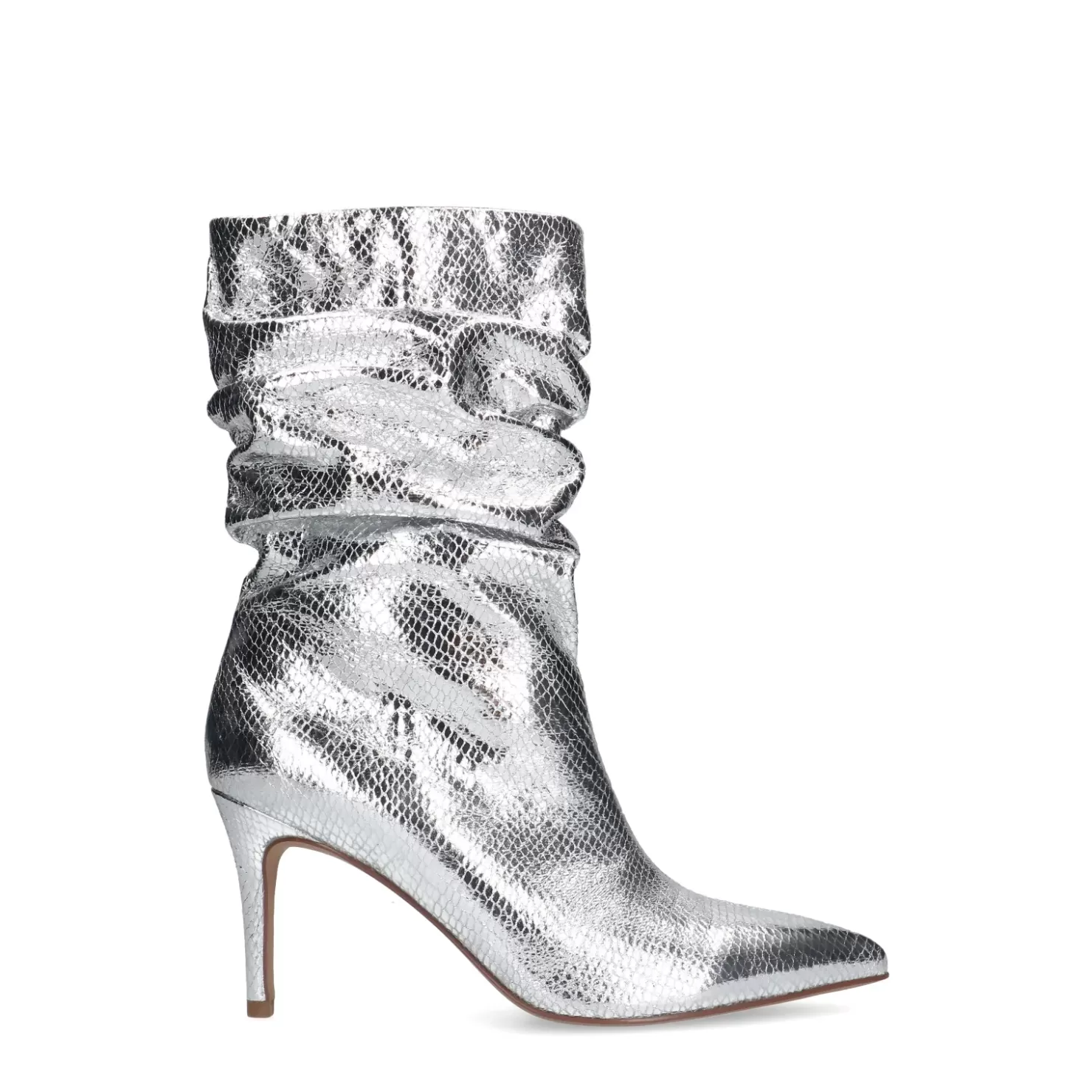 Best Metallic Ankle Boots With Stiletto Heel - Silver Women Ankle Boots