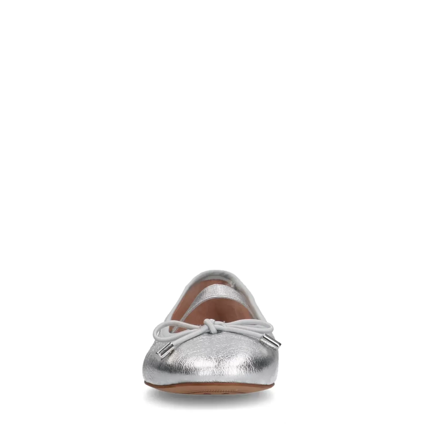 Shop Metallic Ballerina Flats With Bow - Silver Women Moccasins