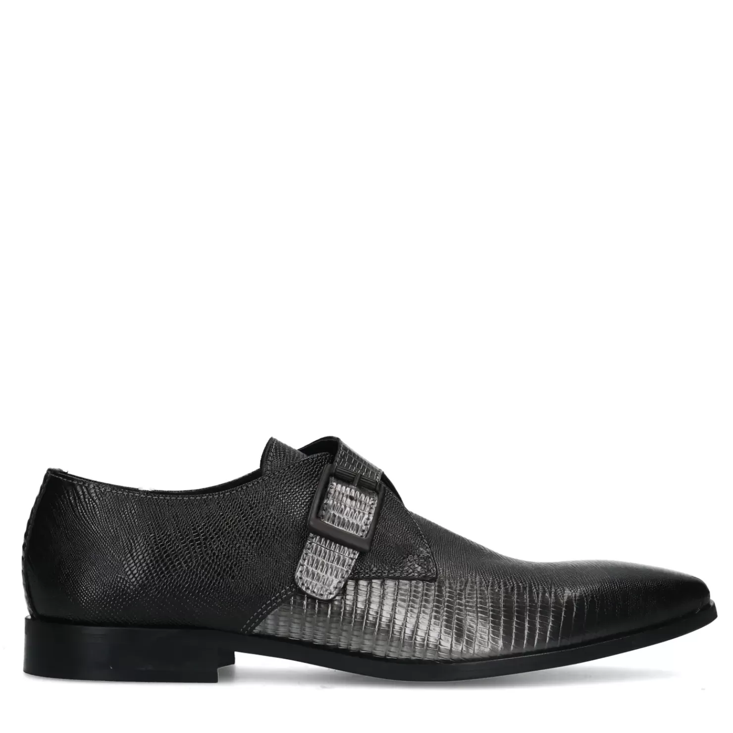 Online Metallic Buckle Shoes - Silver Men Buckle Shoes