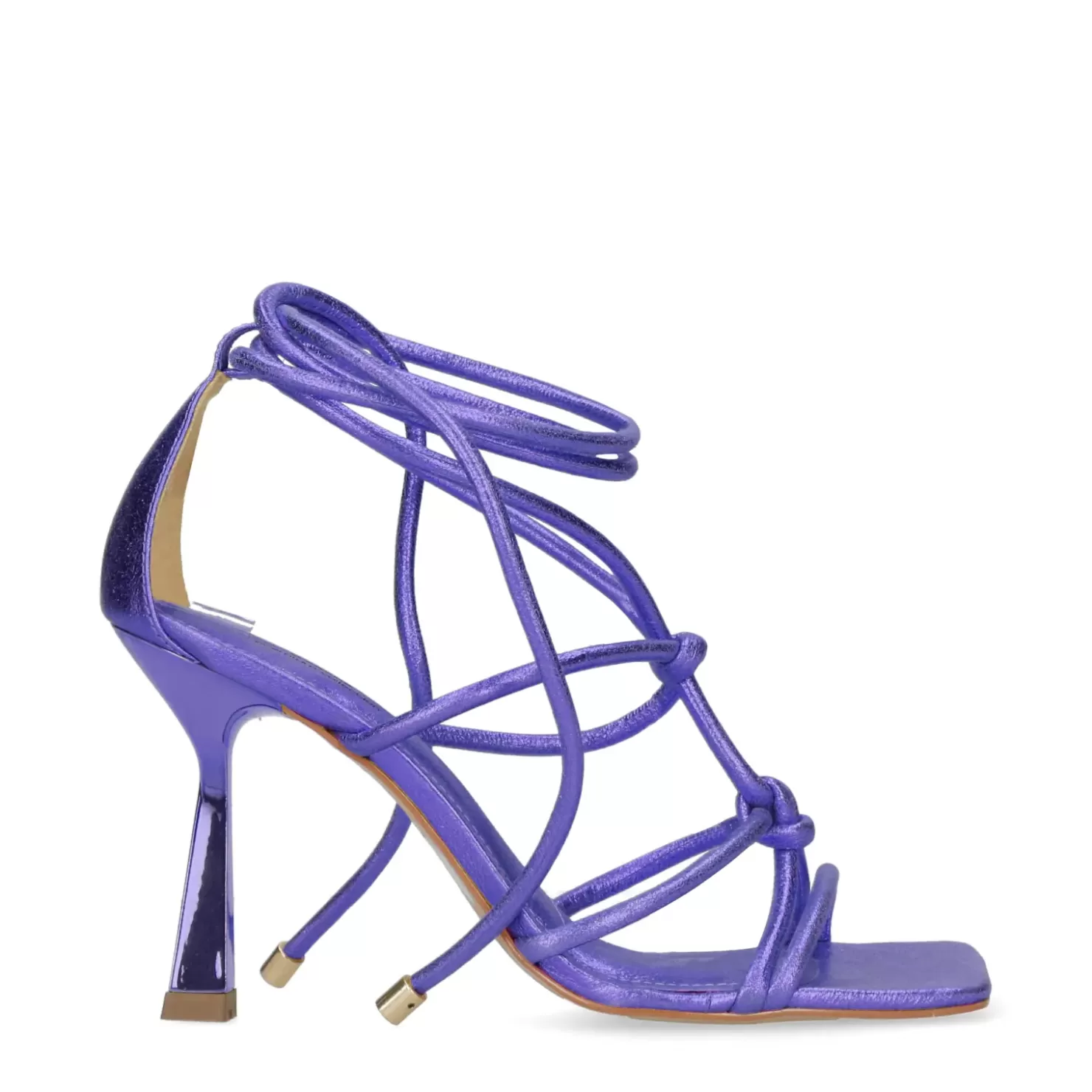 Shop Metallic Funnel Heel Sandals - Purple Women Sandals