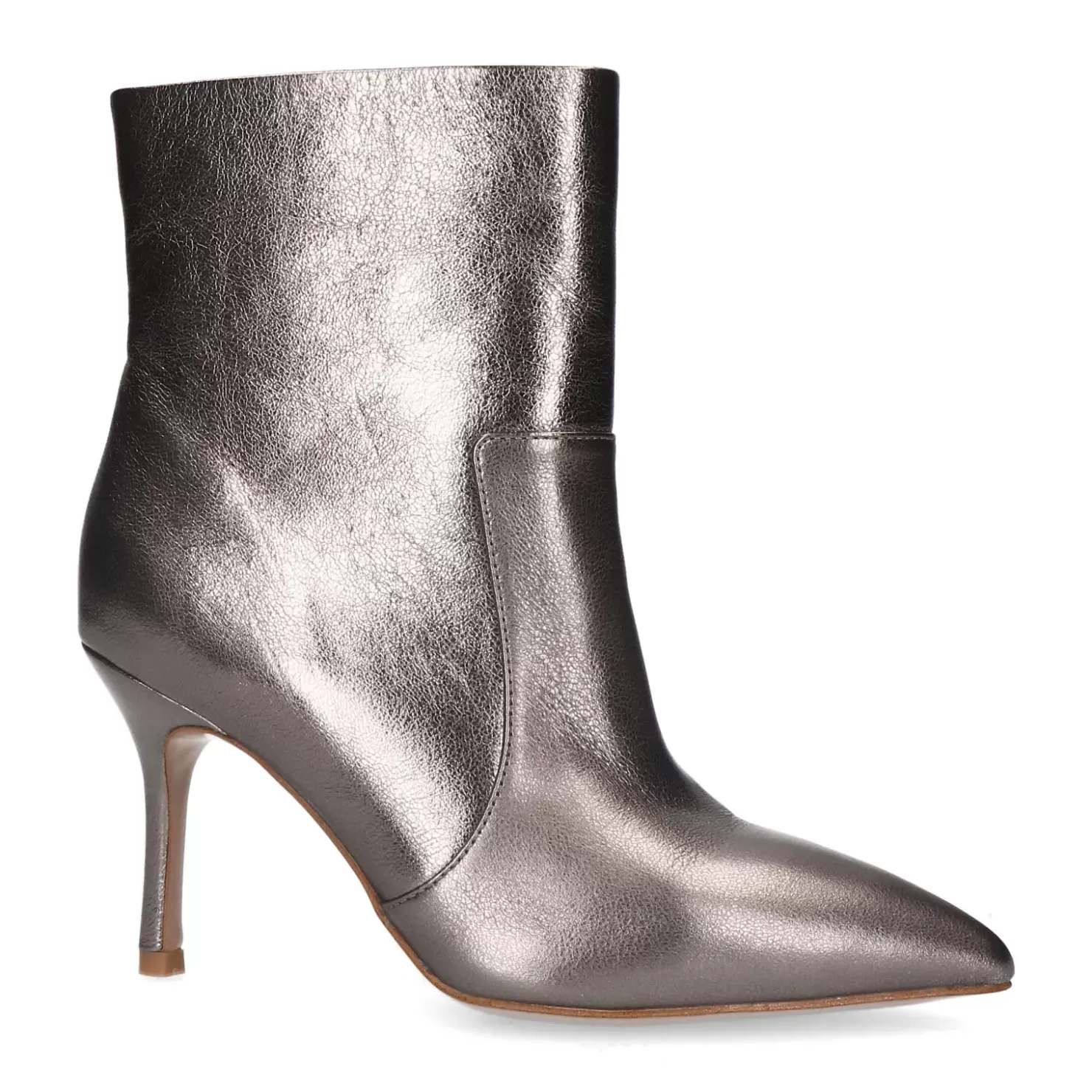 Shop Metallic Heeled Ankle Boots - Silver Women Ankle Boots