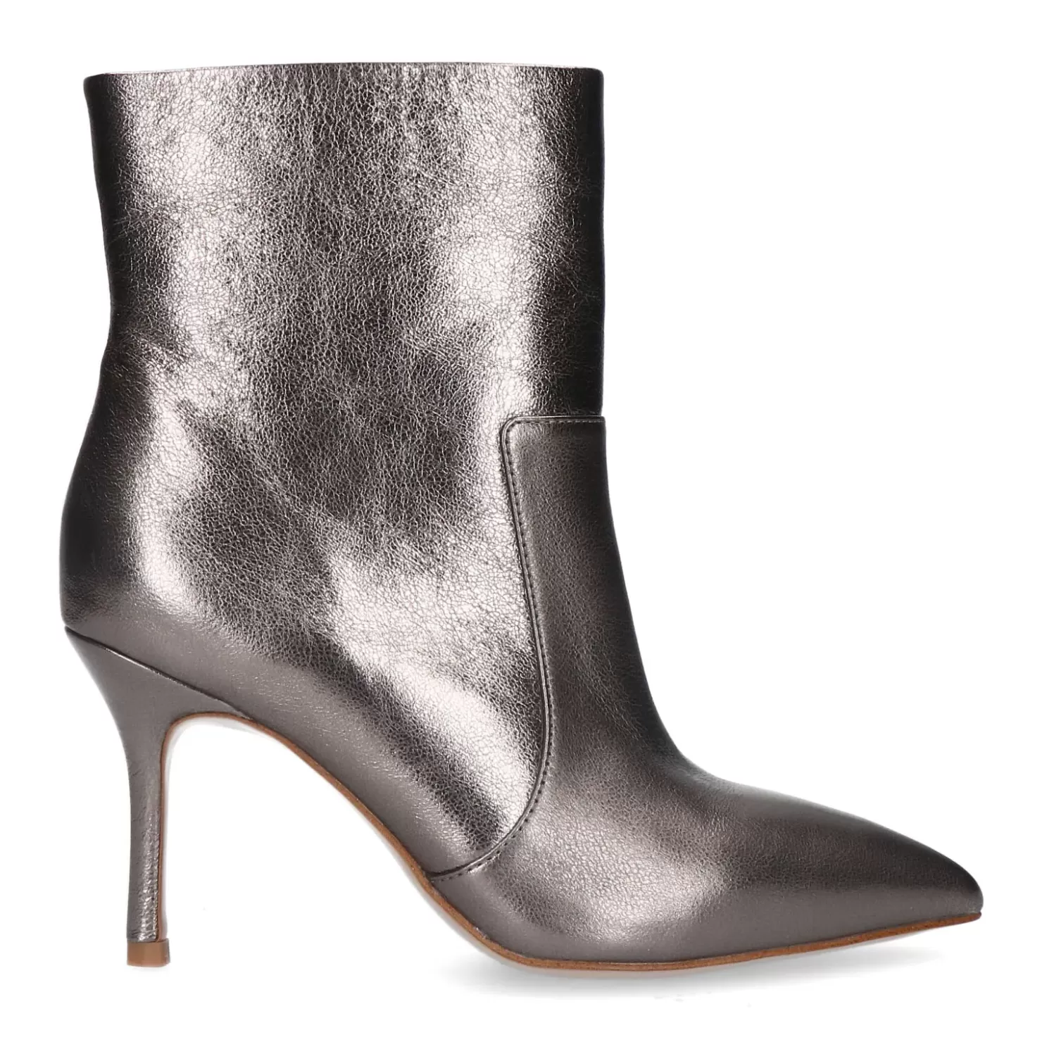 Shop Metallic Heeled Ankle Boots - Silver Women Ankle Boots