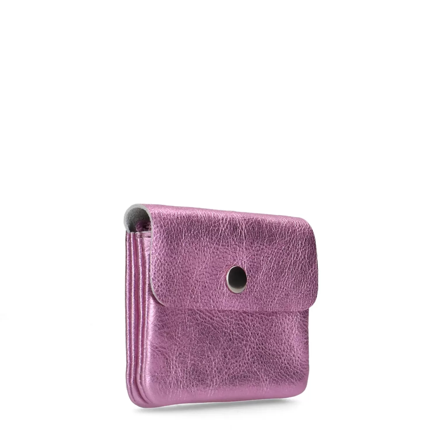 New Metallic Leather Coin Purse - Pink Women Wallets