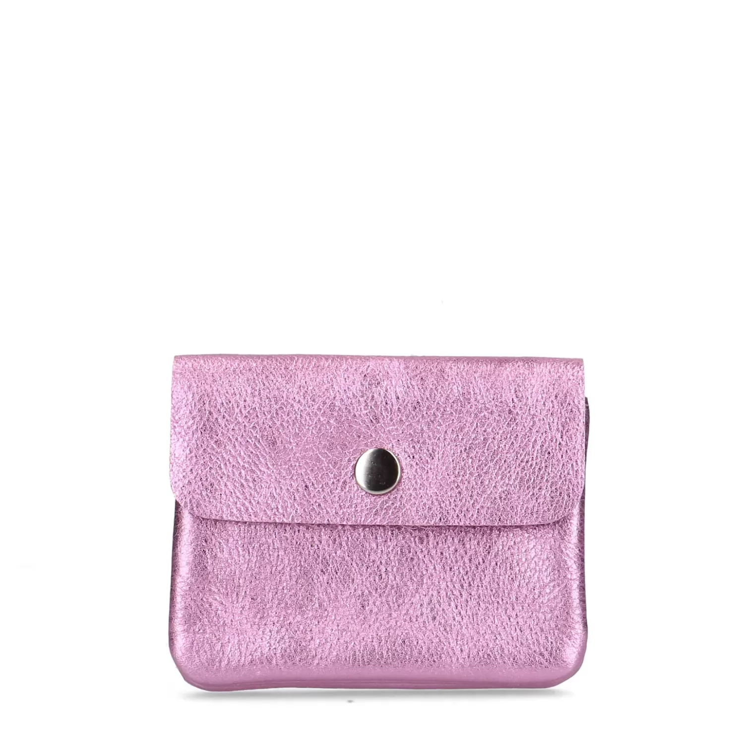 New Metallic Leather Coin Purse - Pink Women Wallets