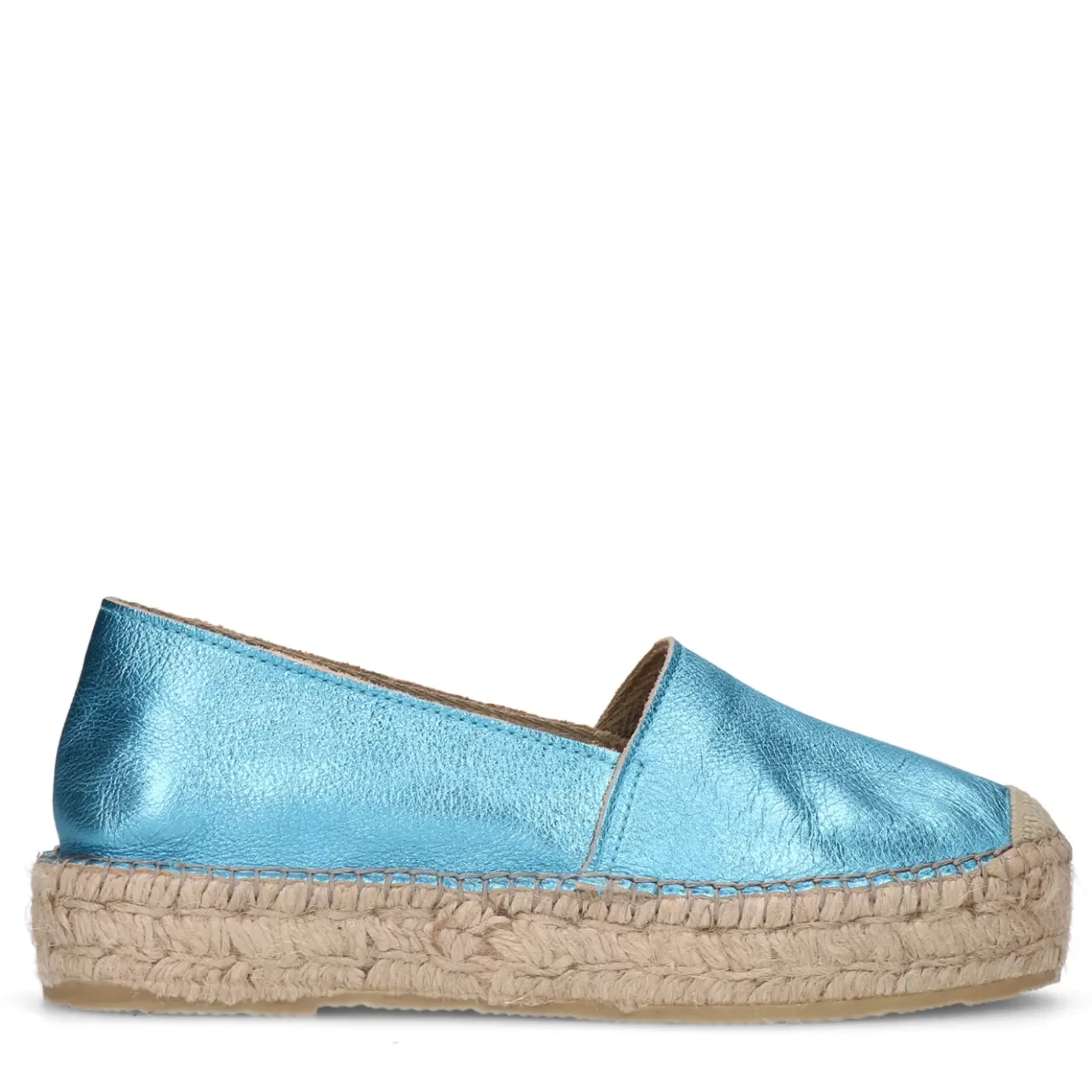 Best Metallic Leather Espadrilles - Blue Women Moccasins