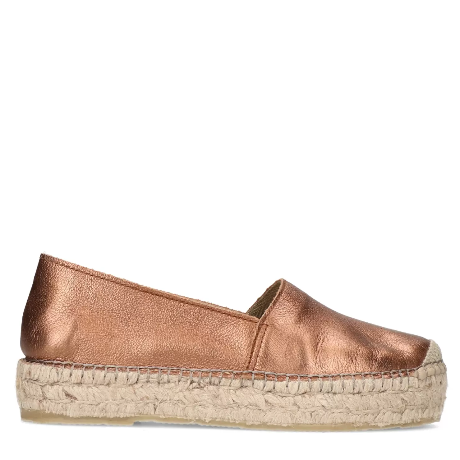 Discount Metallic Leather Espadrilles - Bronze Women Moccasins