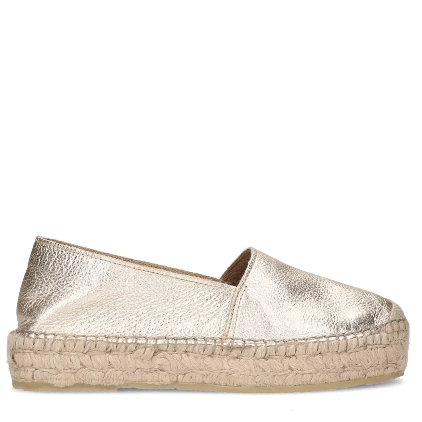 Discount Metallic Leather Espadrilles - Gold Women Moccasins