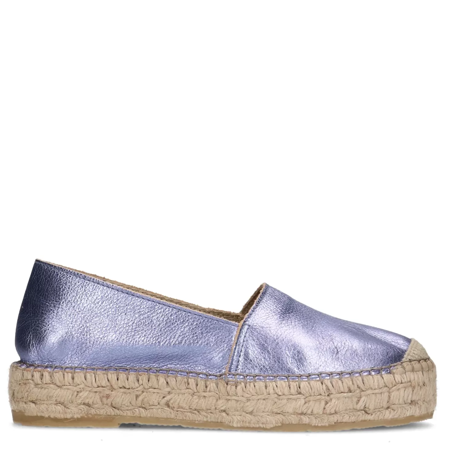 New Metallic Leather Espadrilles - Lilac Women Moccasins