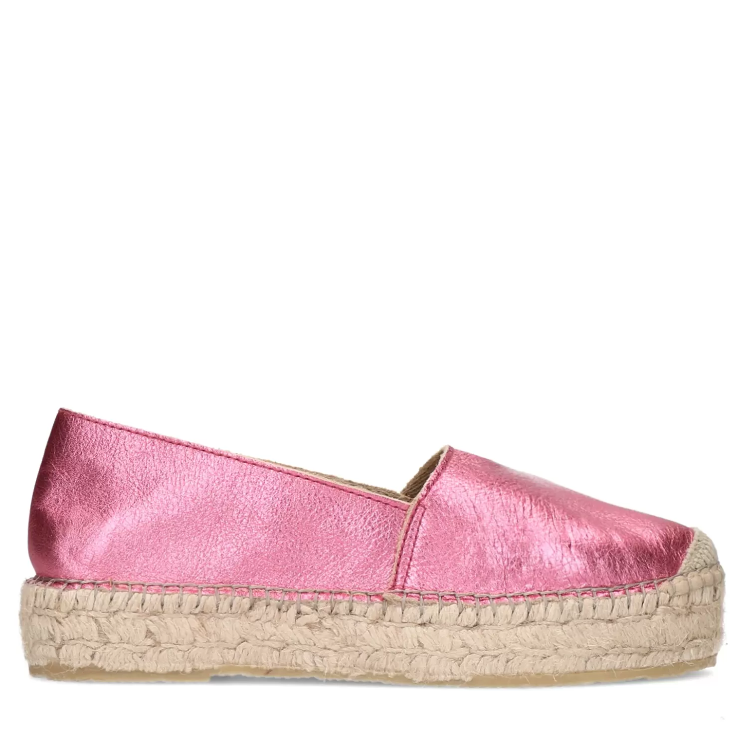 Discount Metallic Leather Espadrilles - Pink Women Moccasins