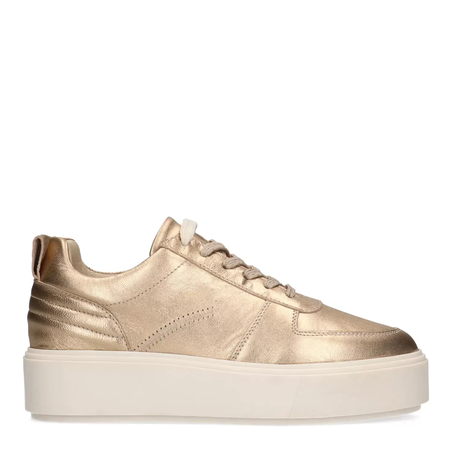 Clearance Metallic Leather Sneakers - Gold Women Sneakers