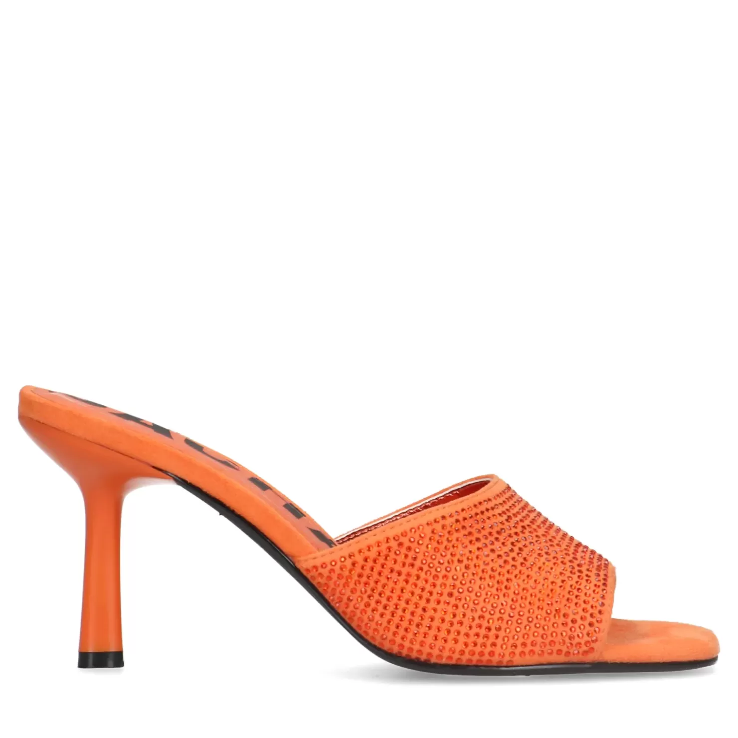 Store Mules With Rhinestones - Orange Women Sandals