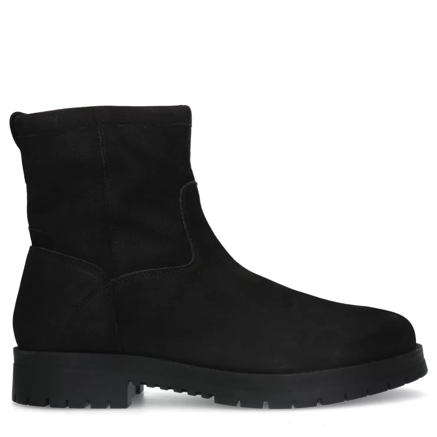 Online Nubuck Ankle Boots With Faux Fur - Black Men Boots