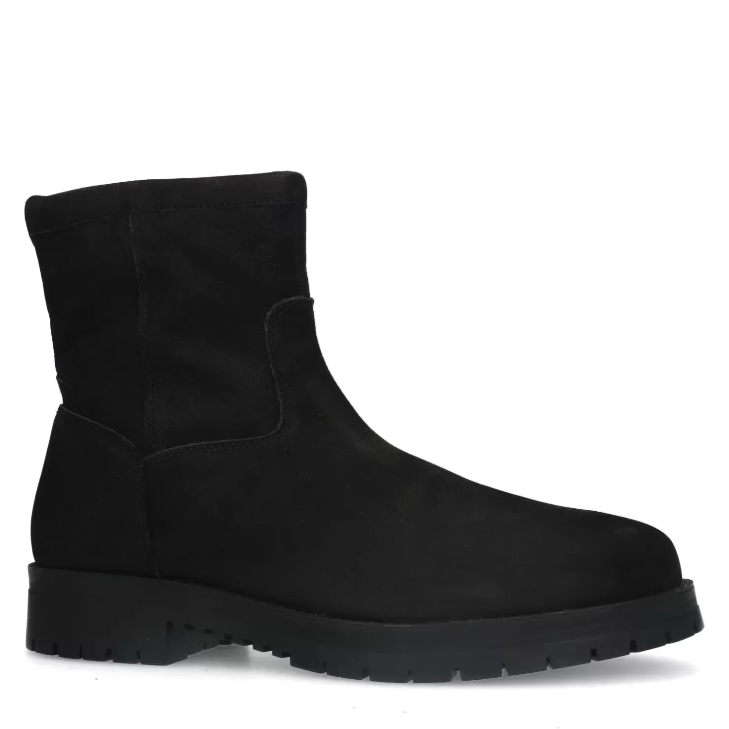 Online Nubuck Ankle Boots With Faux Fur - Black Men Boots