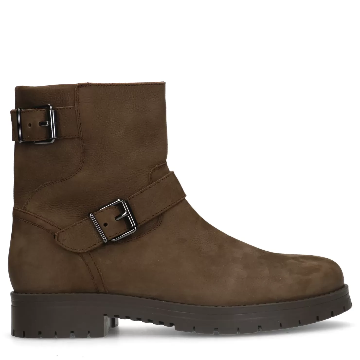 Flash Sale Nubuck Boots With Buckles - Brown Men Boots