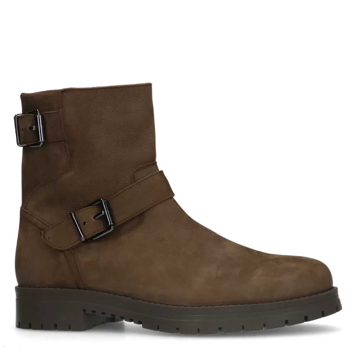 Flash Sale Nubuck Boots With Buckles - Brown Men Boots