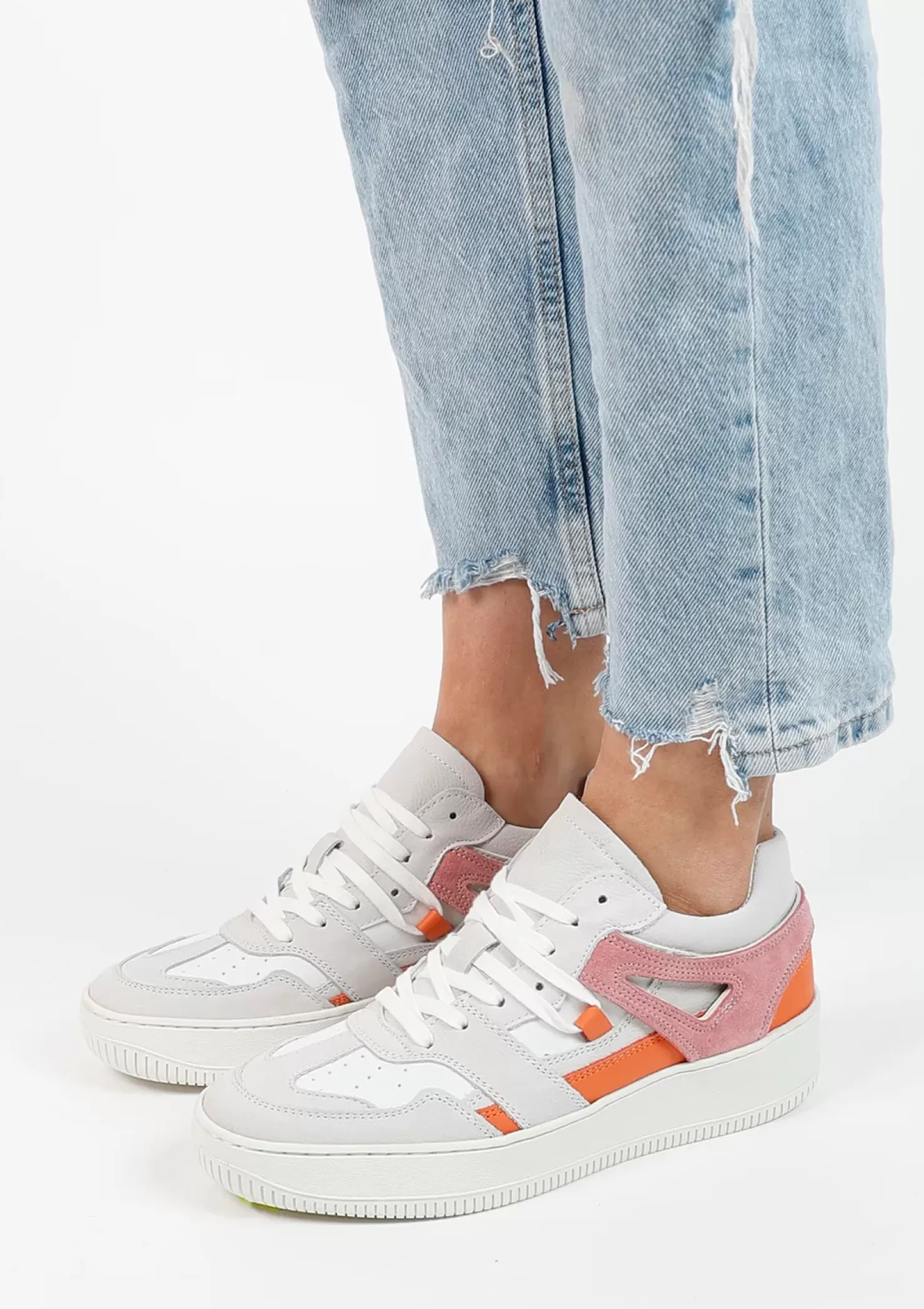 Fashion Nubuck Sneakers - Off-White Women Sneakers