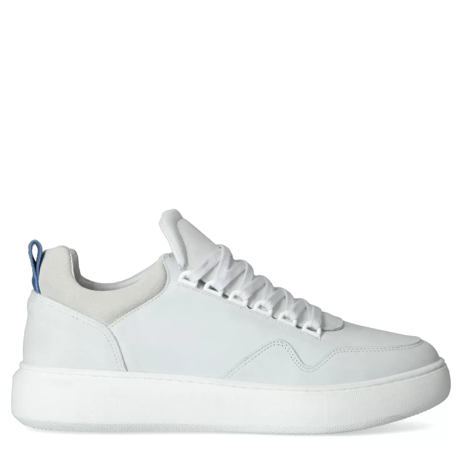 Shop Nubuck Sneakers With Detail - White Men Sneakers