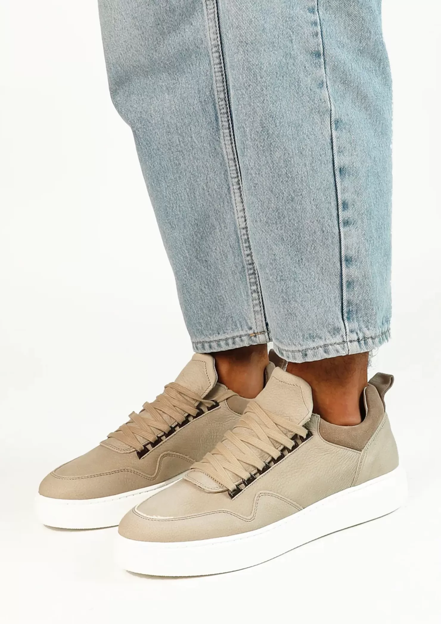 Best Nubuck Sneakers With Sole - Taupe Men Sneakers