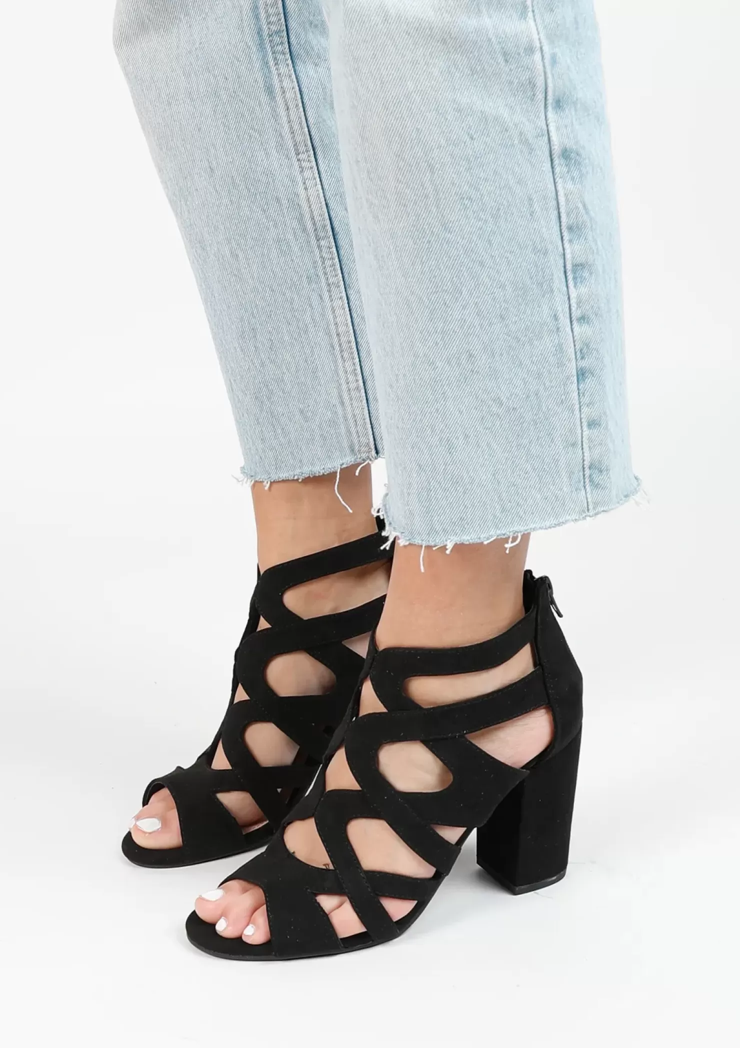 Hot Open Toe Open Toe Textile Pumps - Black Women Sandals