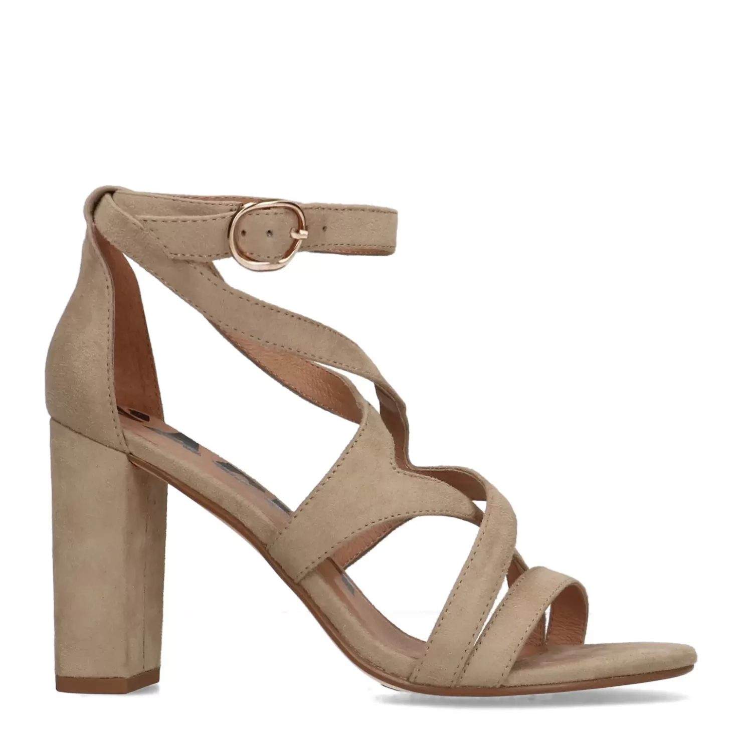 Outlet Openwork Heeled Sandals - Beige Women Sandals