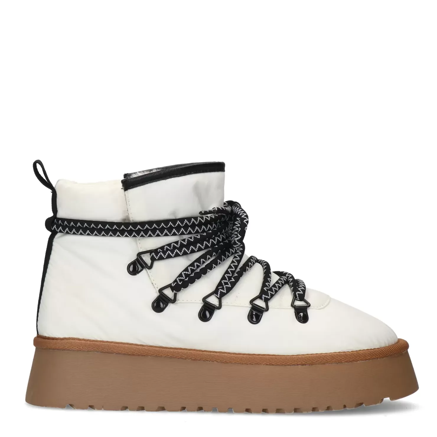 Store Padded Lace-Up Ankle Boots With Platform Sole - Off-White Women Ankle Boots