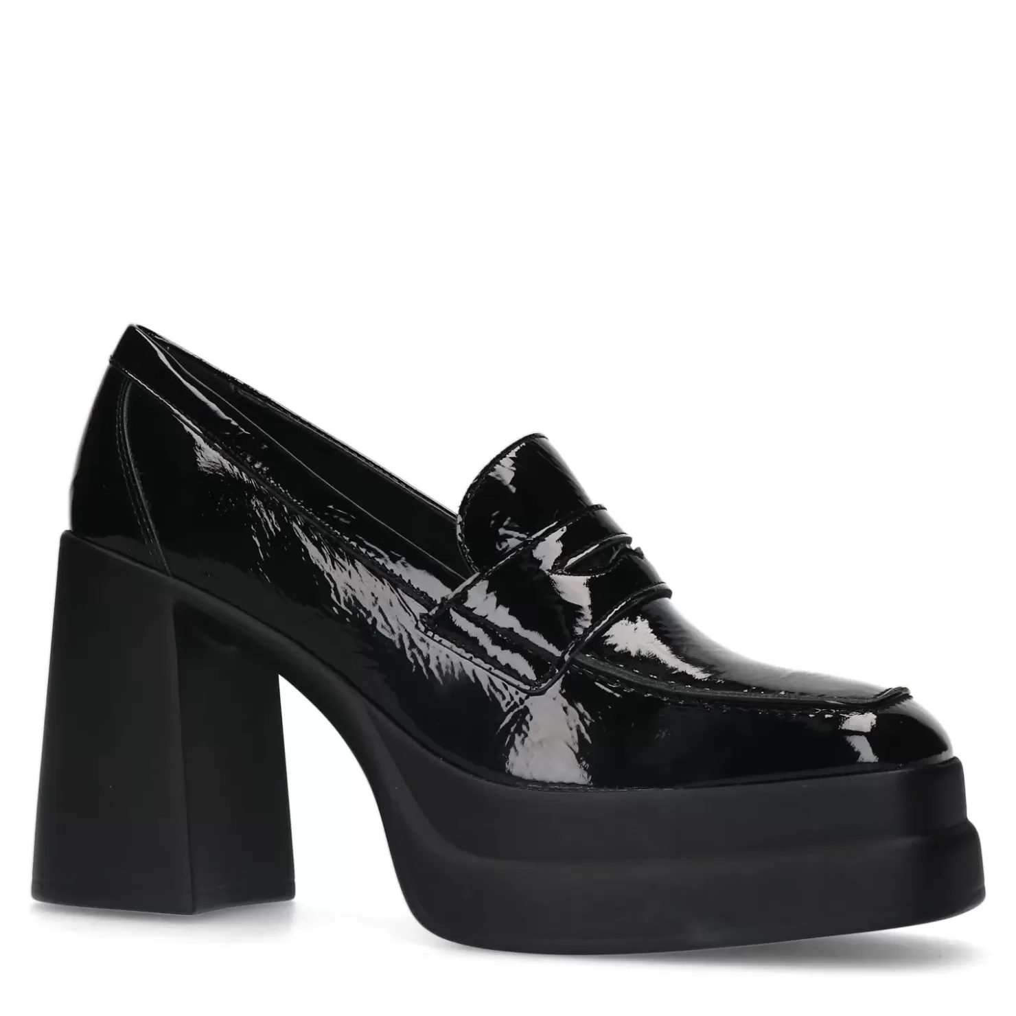 Sale Patent Finish Pumps With Platform - Black Women Pumps