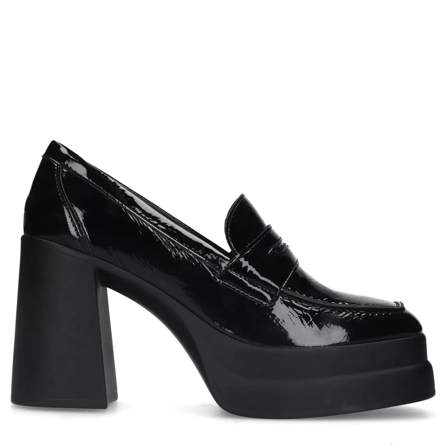 Sale Patent Finish Pumps With Platform - Black Women Pumps