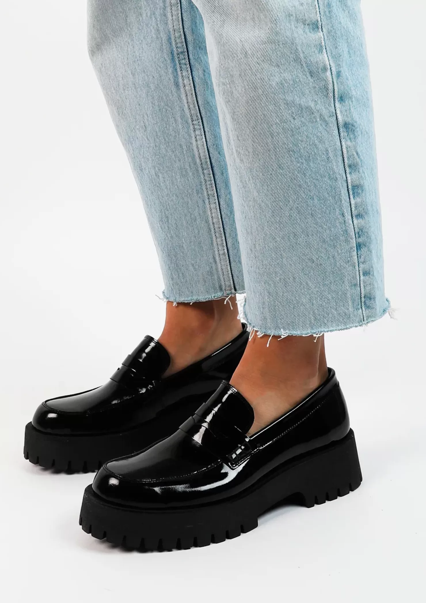 Best Platform Leather Loafers - Black Women Moccasins