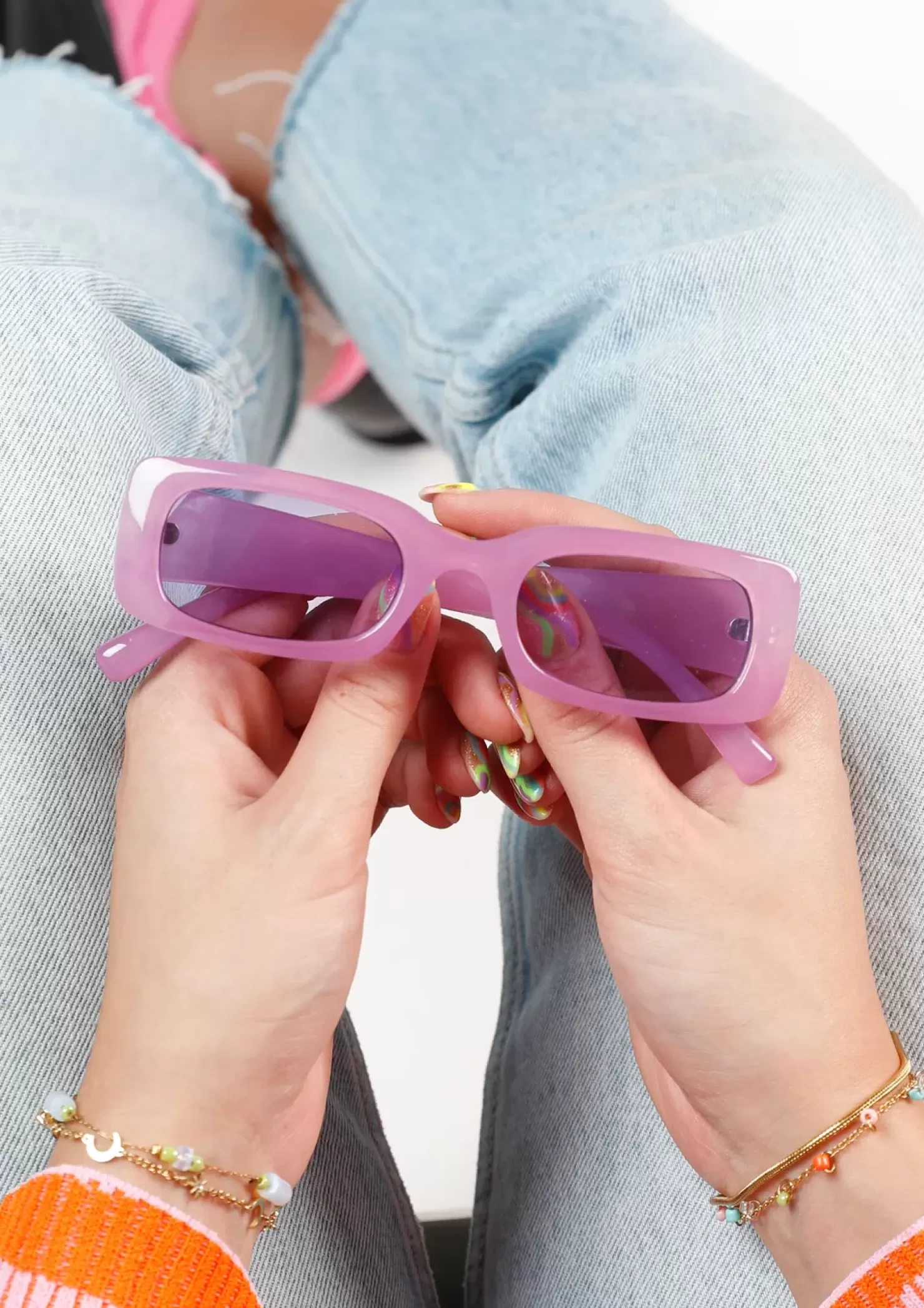 Sale Rectangular Sunglasses - Purple Women Sunglasses