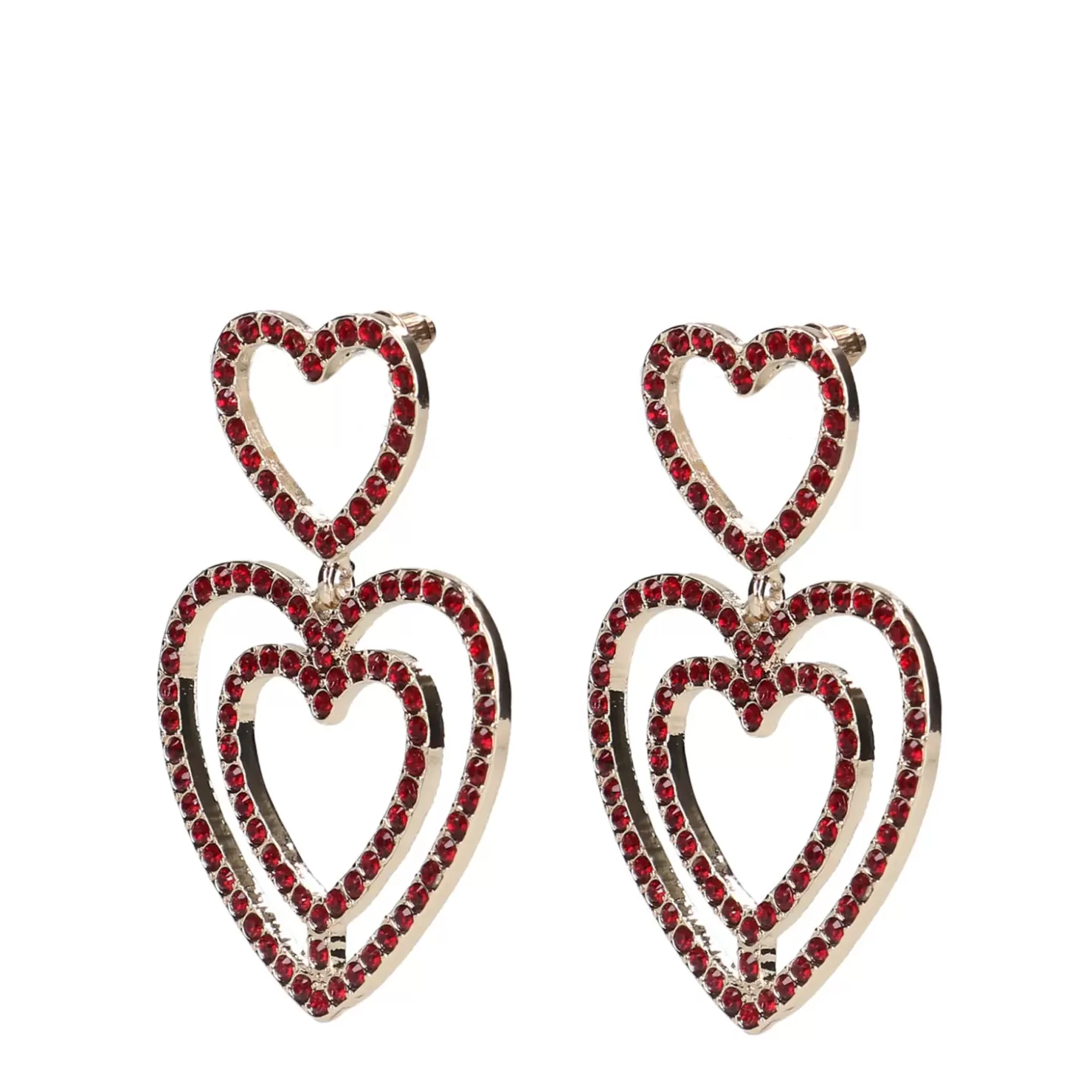 Cheap X Tessa Van Montfoort Three Hearts Earrings - Gold Women Jewelry