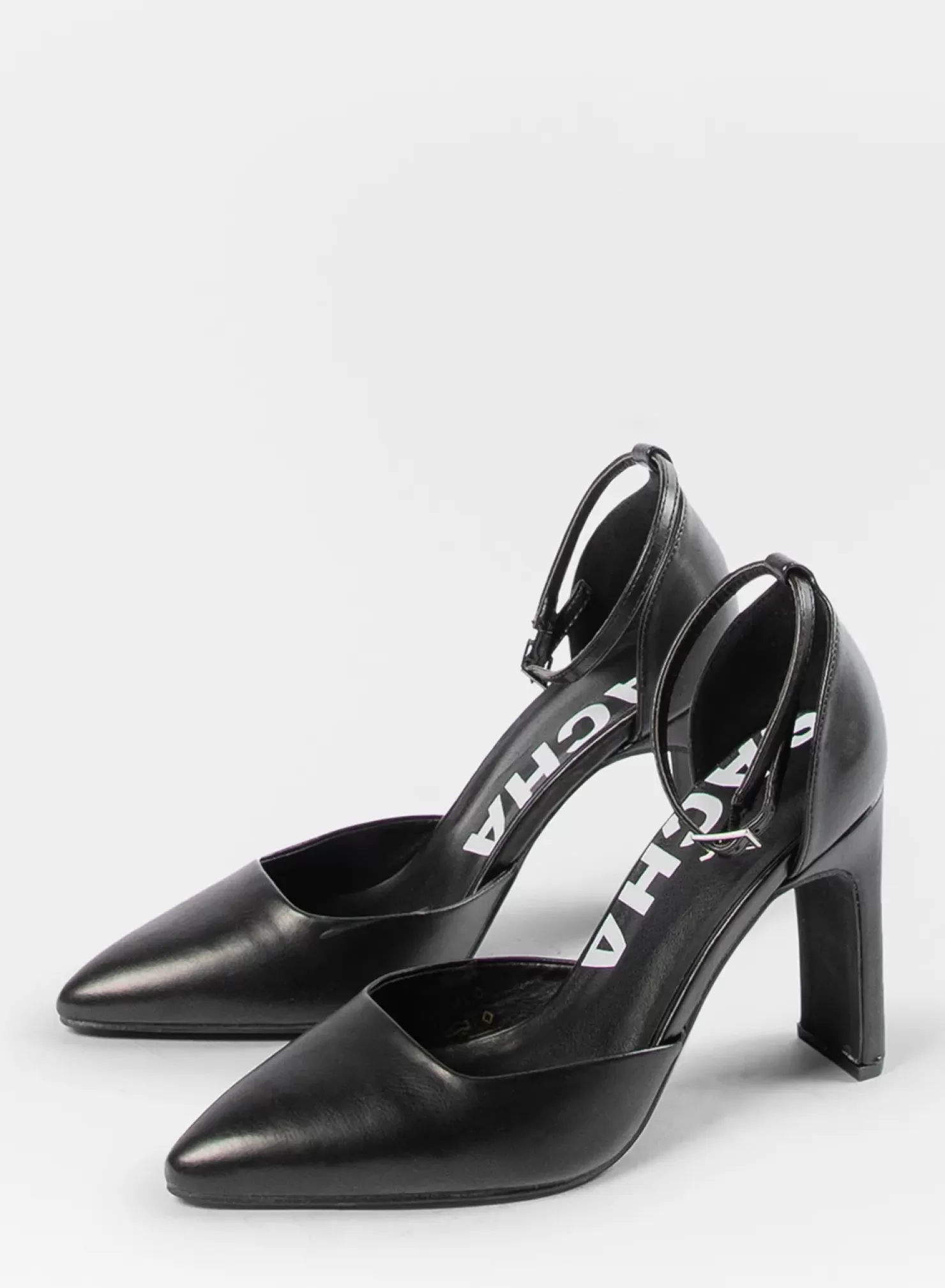 Discount Satin Pumps With Ankle Strap - Black Women Pumps