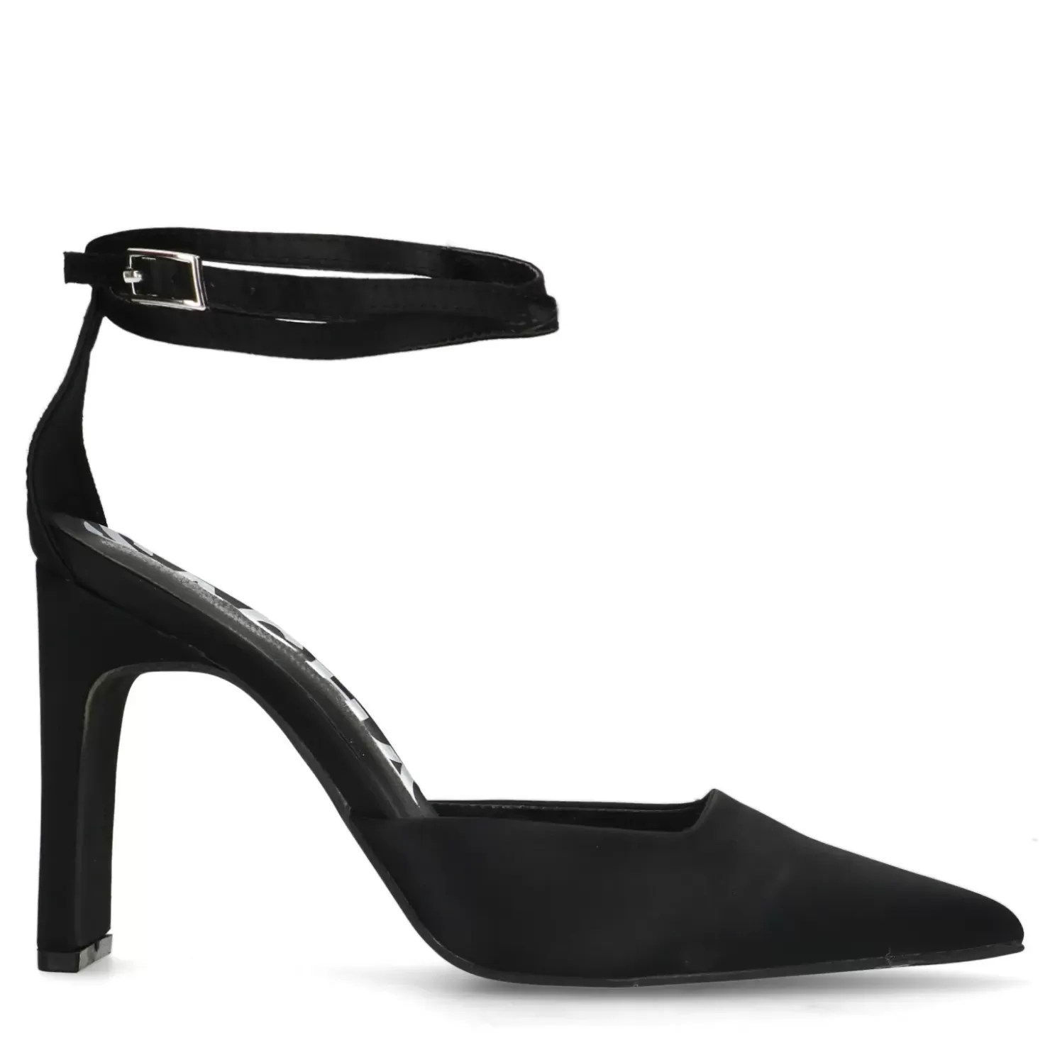 Discount Satin Pumps With Ankle Strap - Black Women Pumps