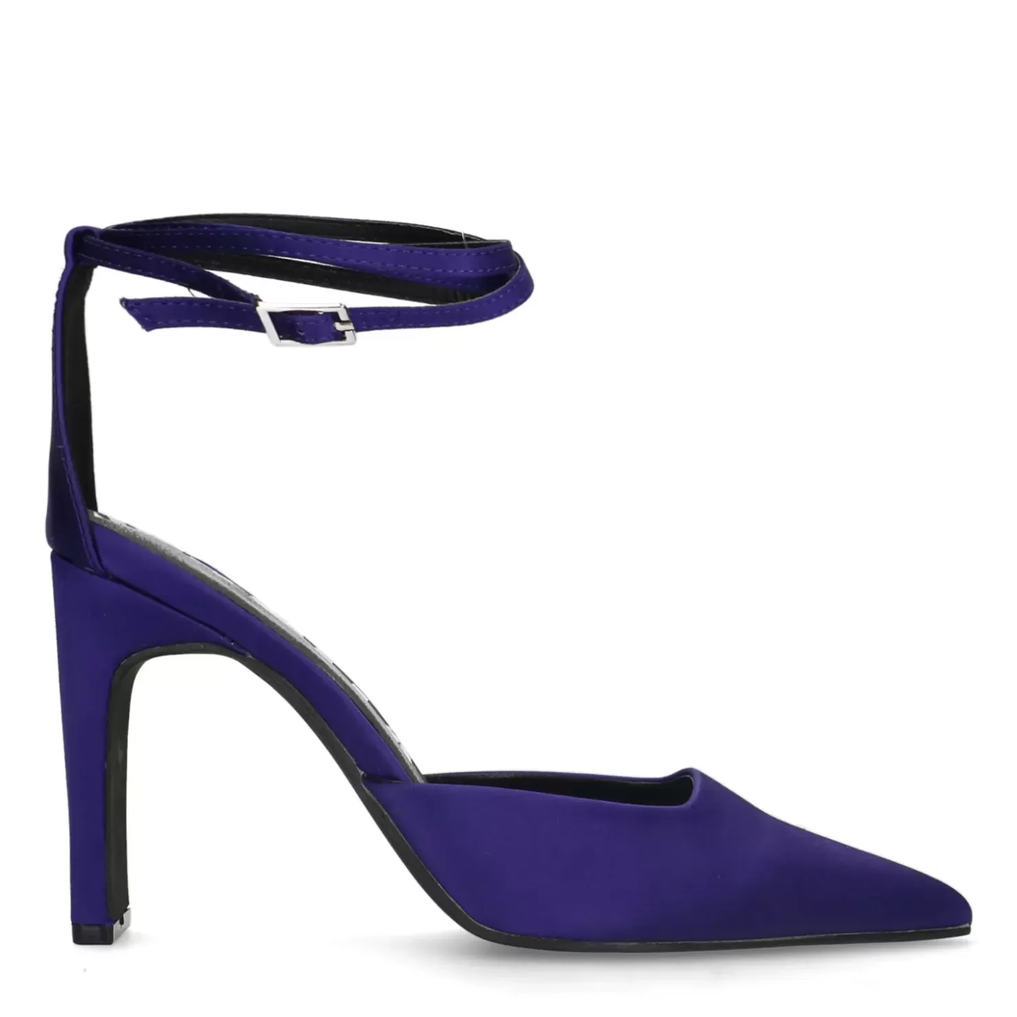 Cheap Satin Pumps With Ankle Strap - Purple Women Pumps