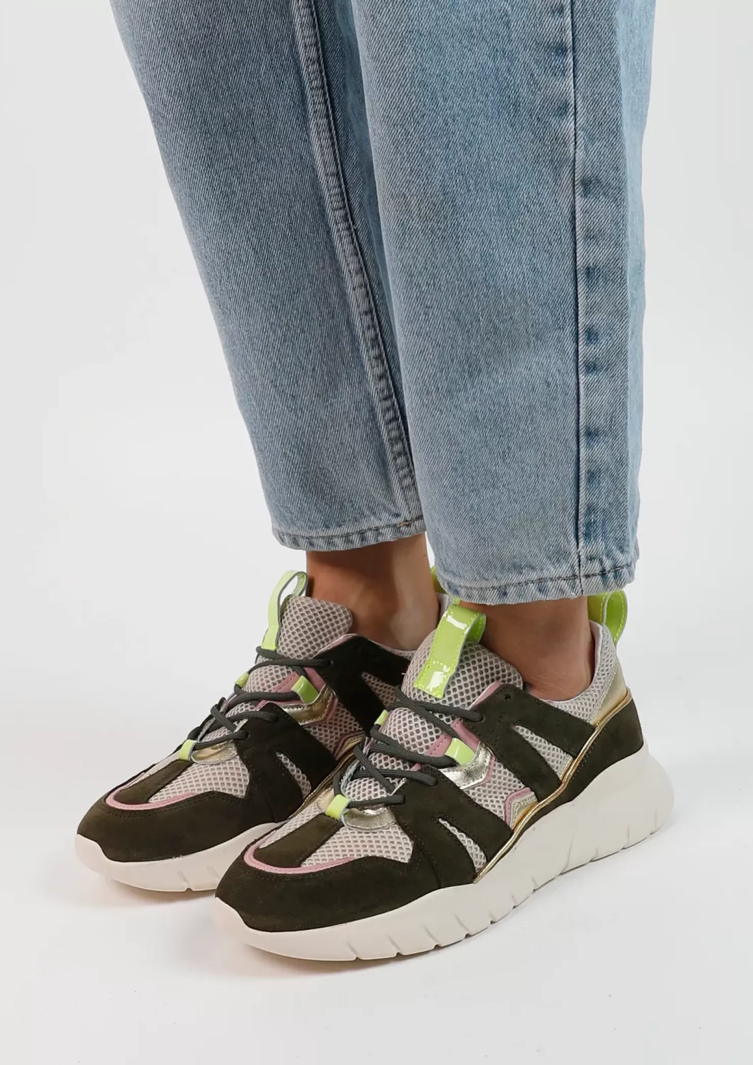 Cheap Sneakers With Details - Green Women Sneakers