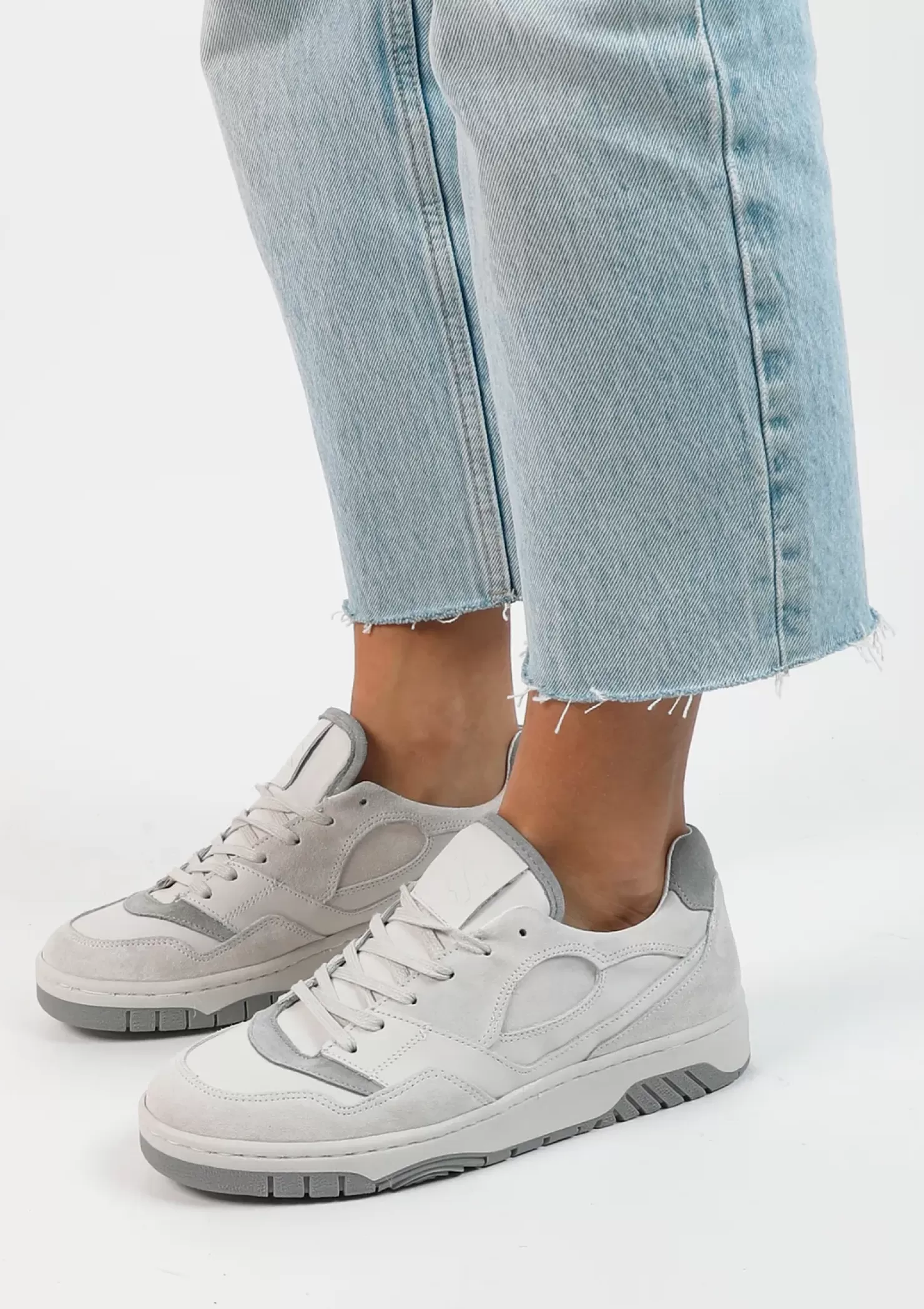 Discount Sneakers With Details Gray - White Women Sneakers