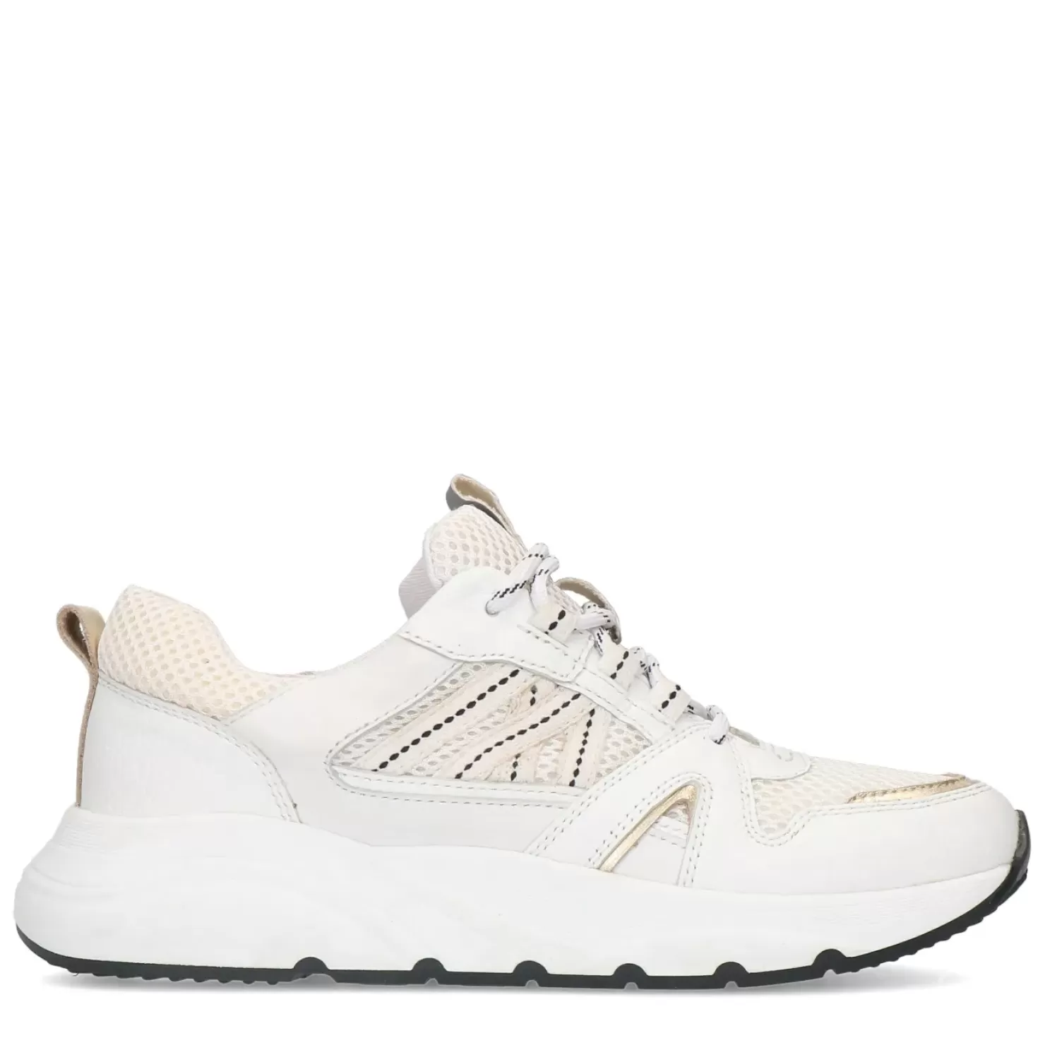 Clearance Sneakers With Gold Details - White Women Sneakers