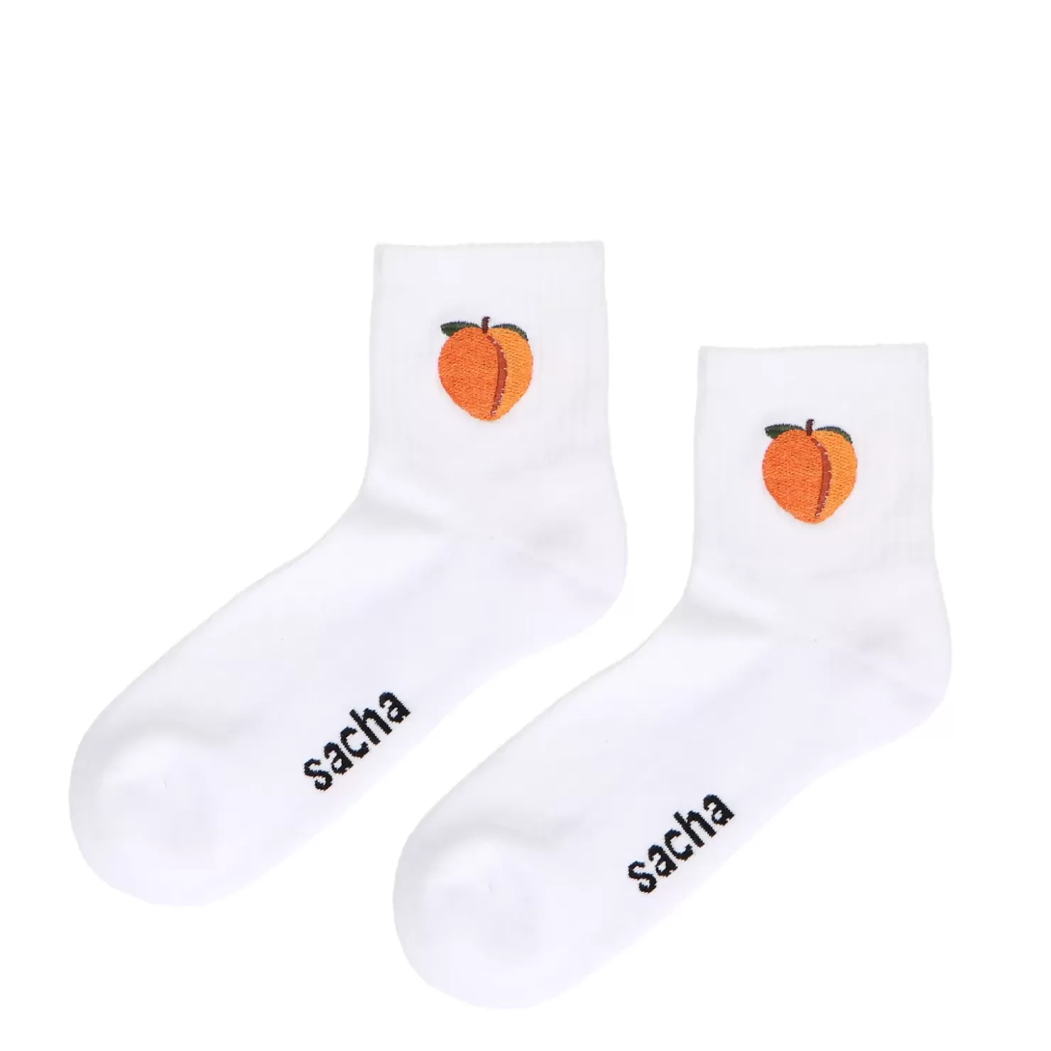 New Sports Socks With Peach - White Women Tights And Socks