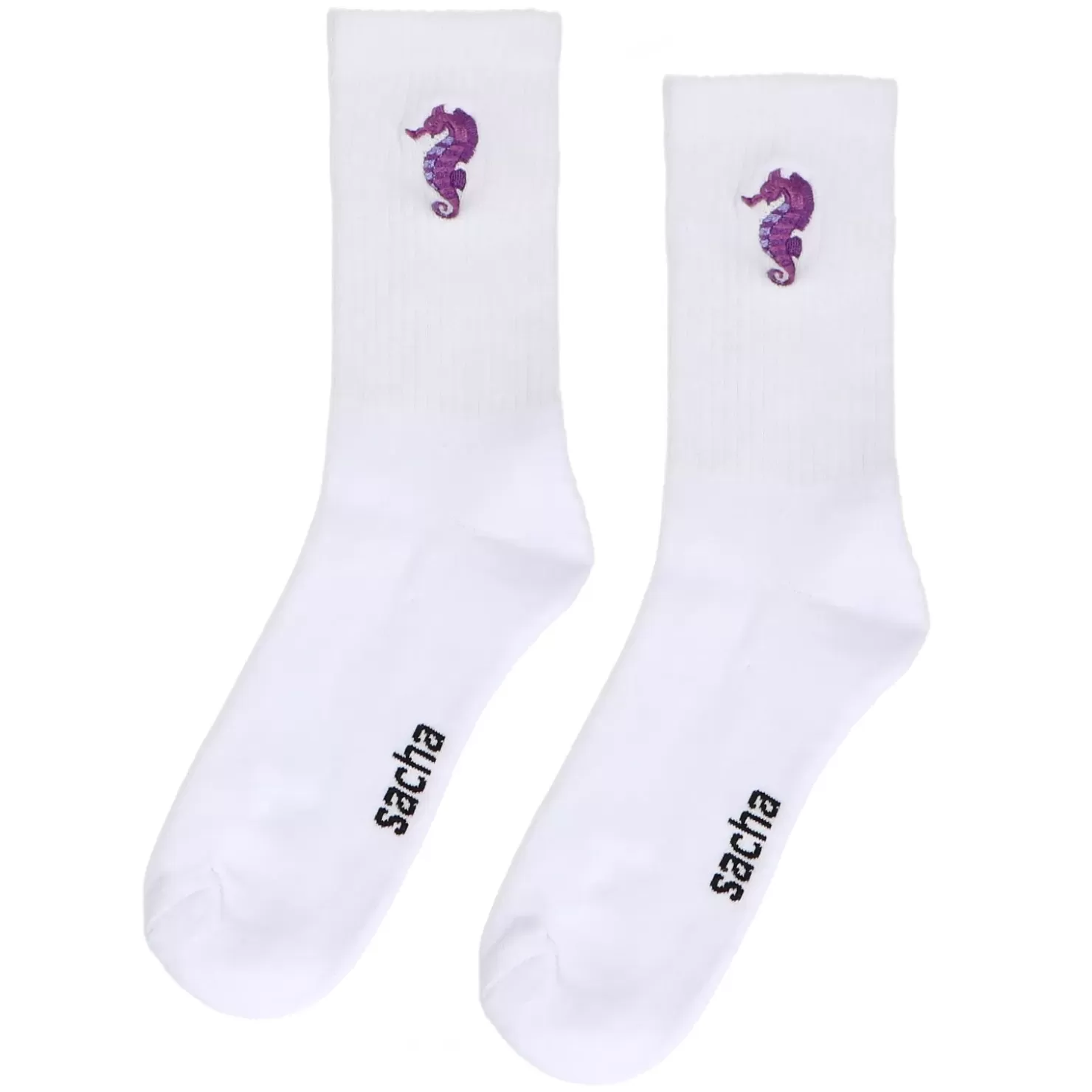 Sale Sports Socks With Seahorse - White Women Tights And Socks