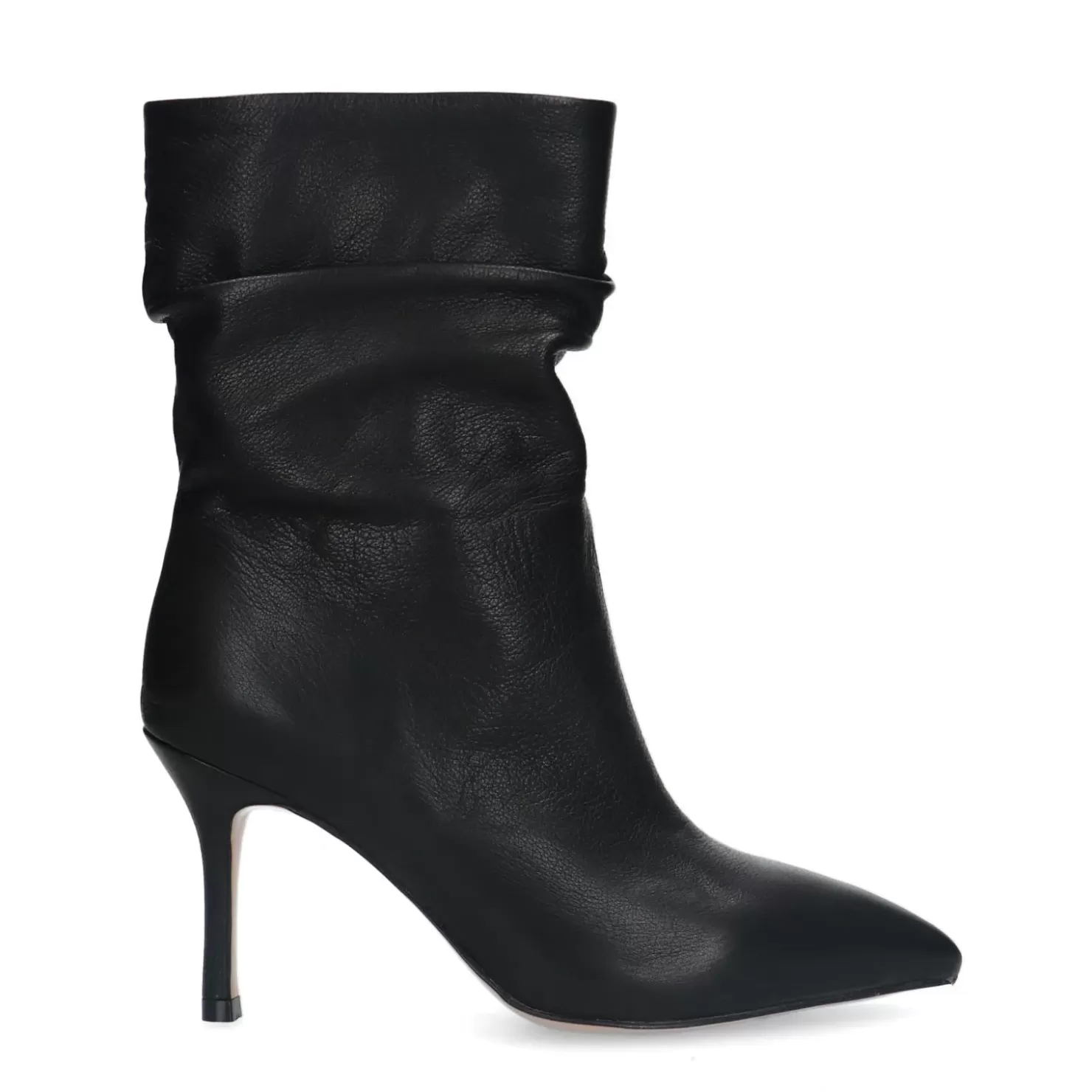 Cheap Stiletto Heel Leather Ankle Boots - Black Women Ankle Boots