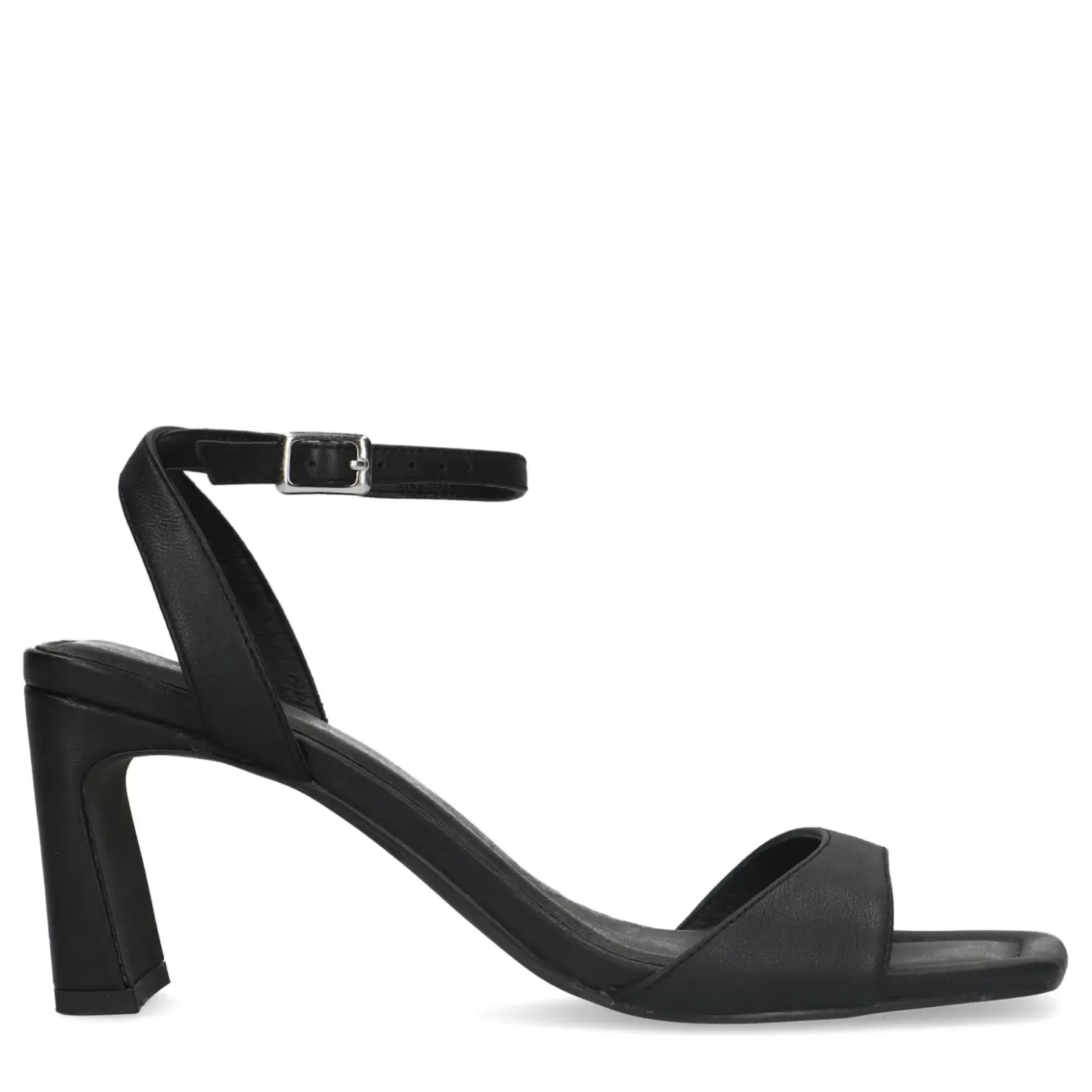 New Straight Heel Leather Mules - Black Women Sandals