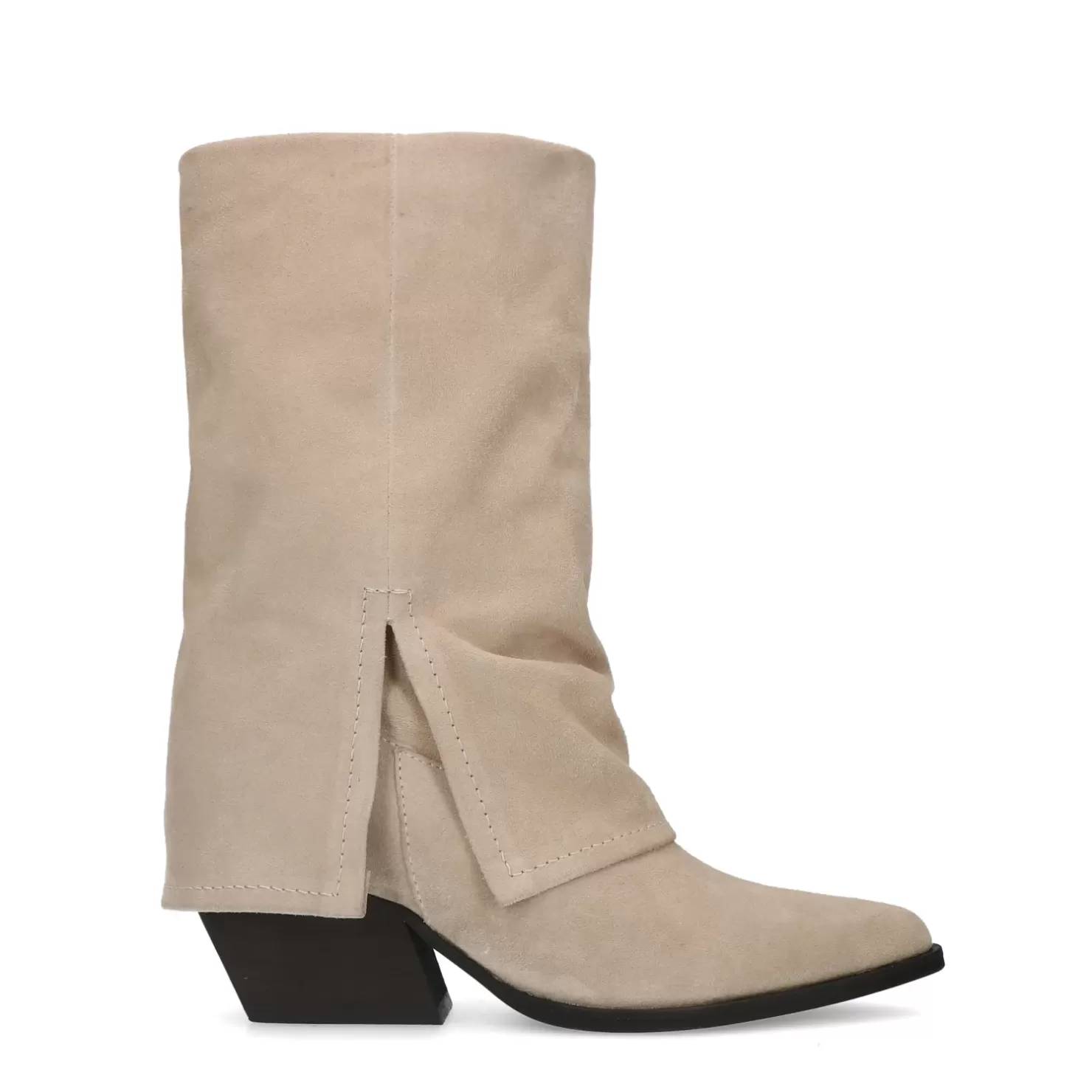 Clearance Suede Ankle Boots With Flap - Beige Women Ankle Boots