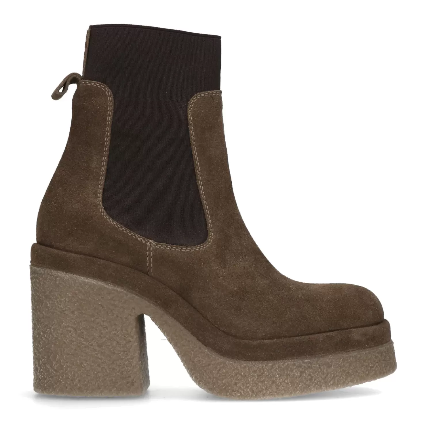 Online Suede Ankle Boots With Platform Sole - Brown Women Ankle Boots