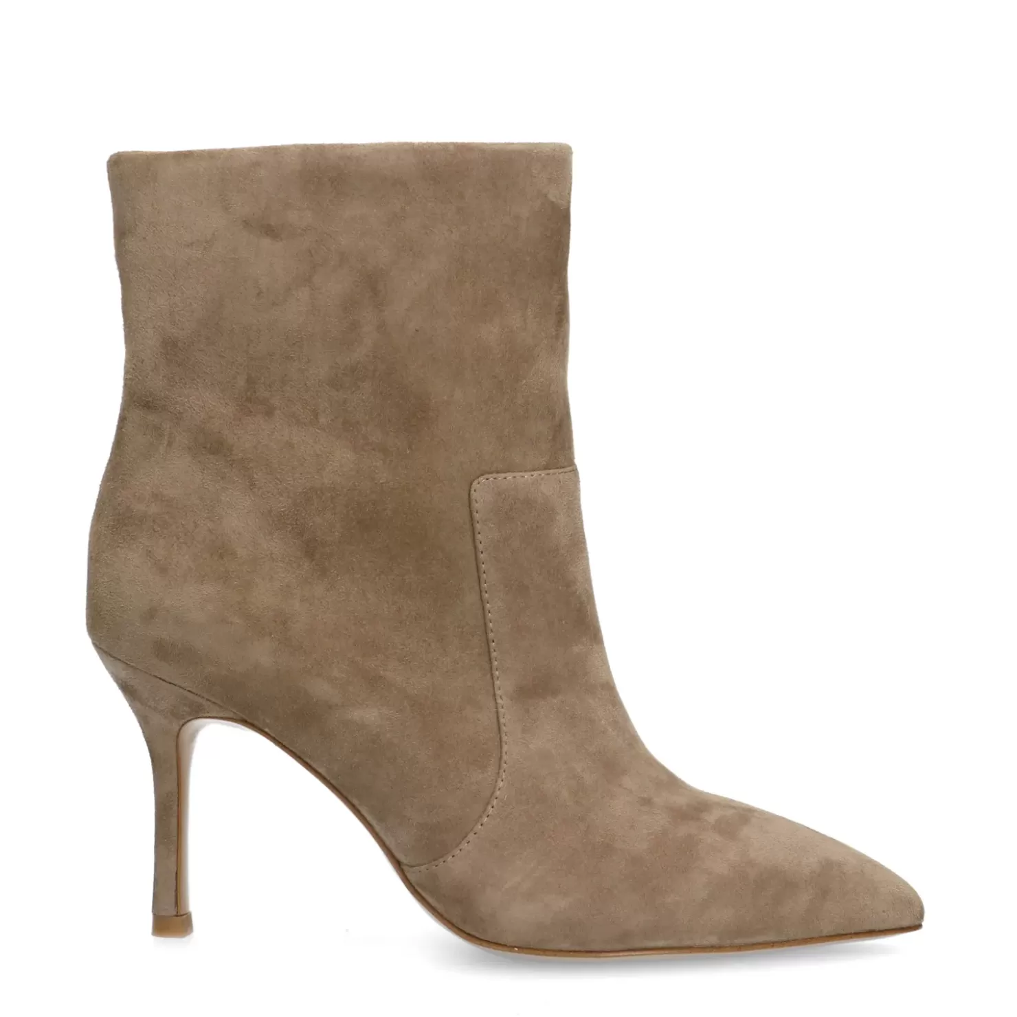 Hot Suede Ankle Boots With Stiletto Heel - Taupe Women Ankle Boots